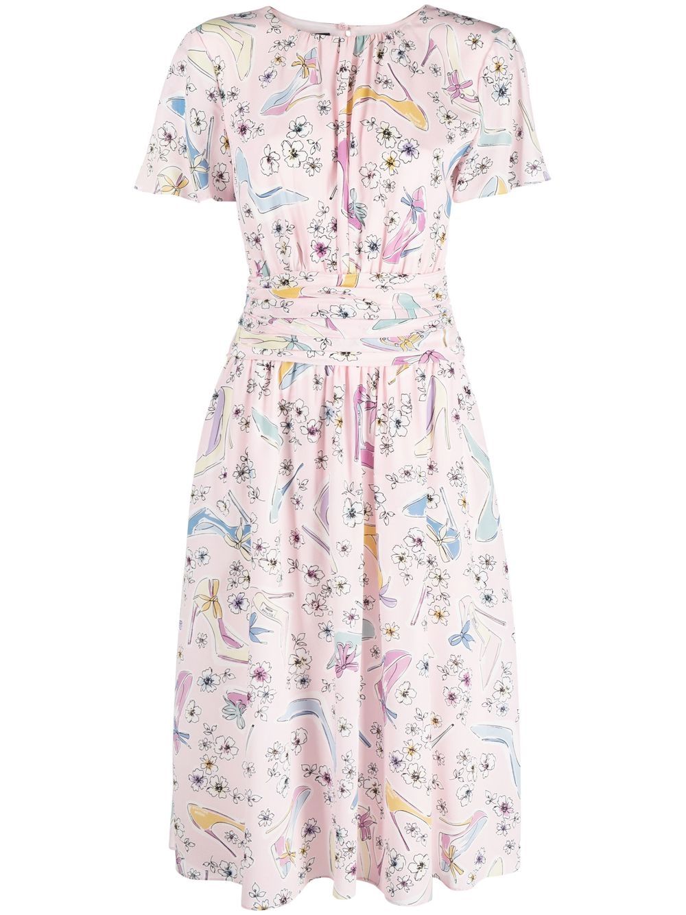 Boutique Moschino 图案印花连衣裙 - 粉色