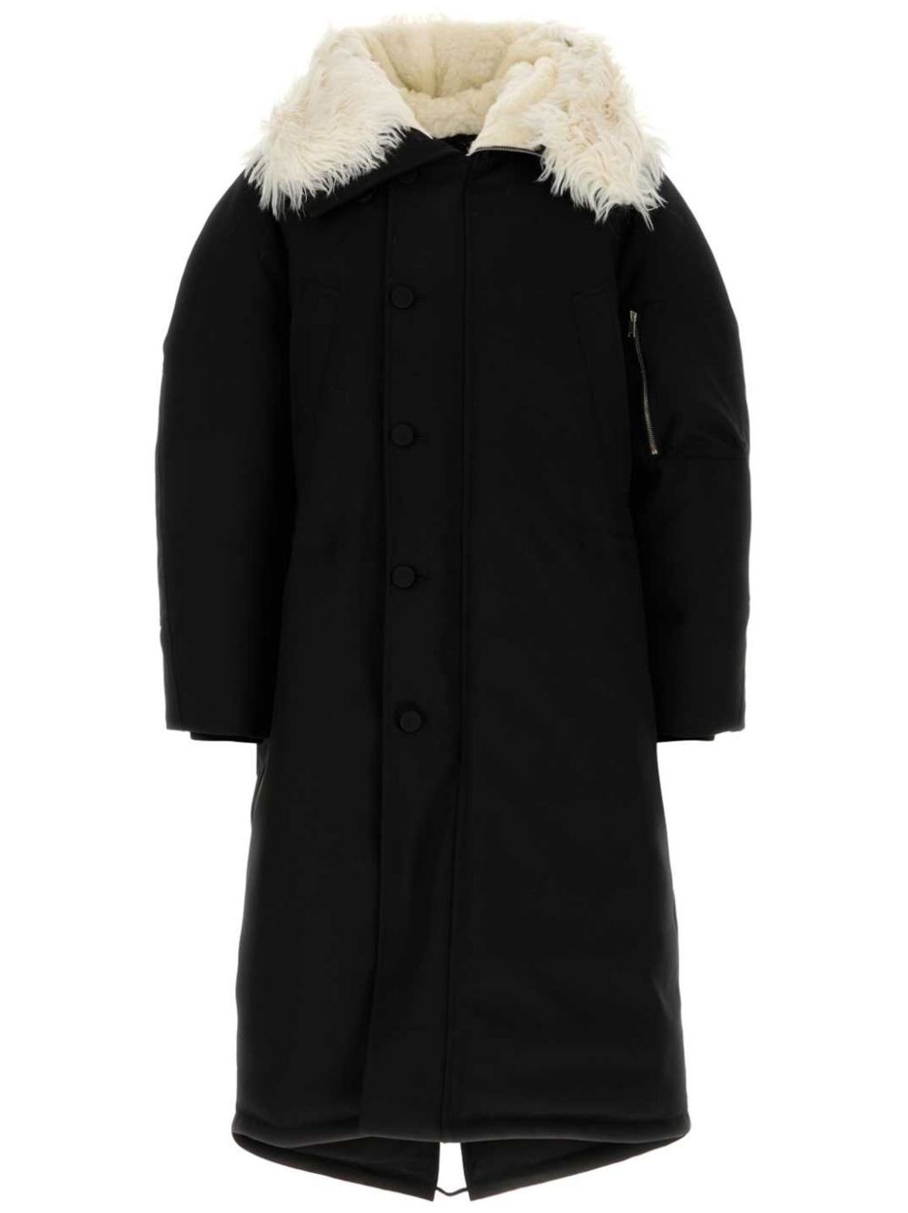 Jil Sander 皮毛一体衬里羽绒外套 - 黑色