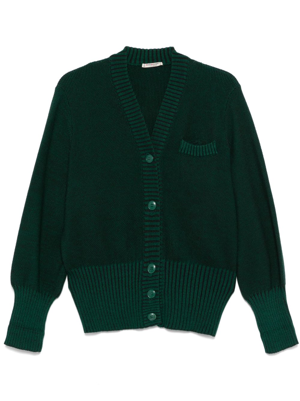 Saint Laurent Pre-Owned 初剪羊毛开衫（1980年代典藏款） - 绿色