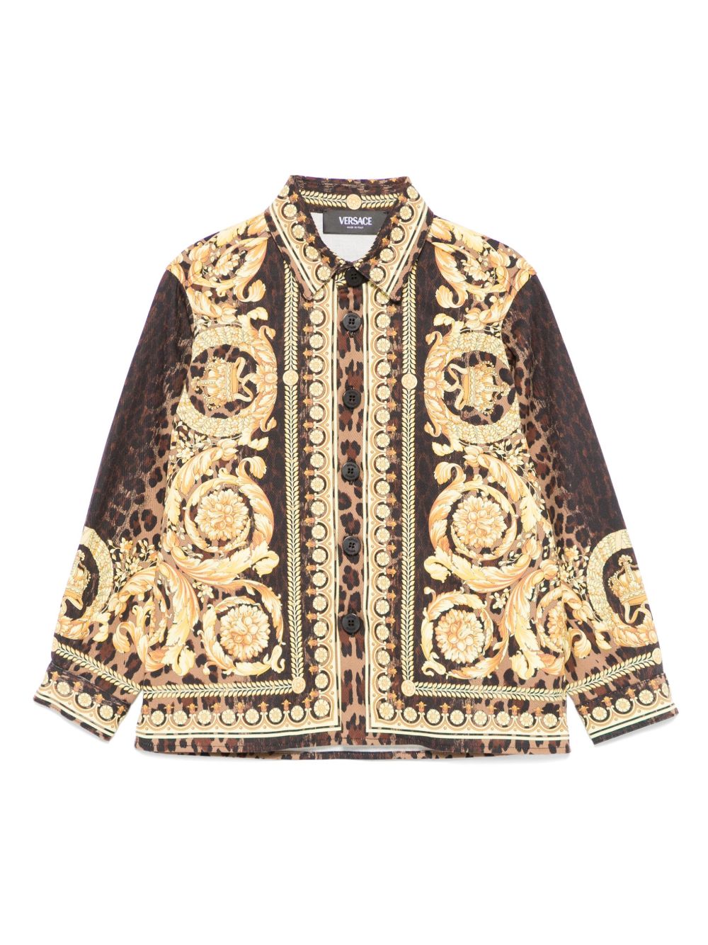 Versace Kids Wild Barocco 衬衫 - 黑色