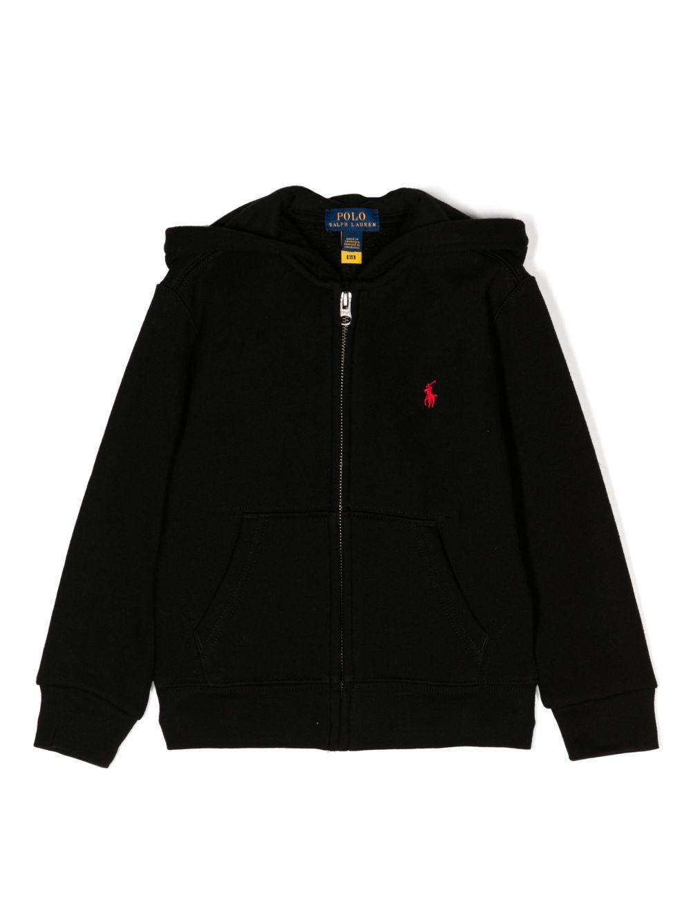 POLO RALPH LAUREN KIDS logo刺绣棉夹克 - 黑色