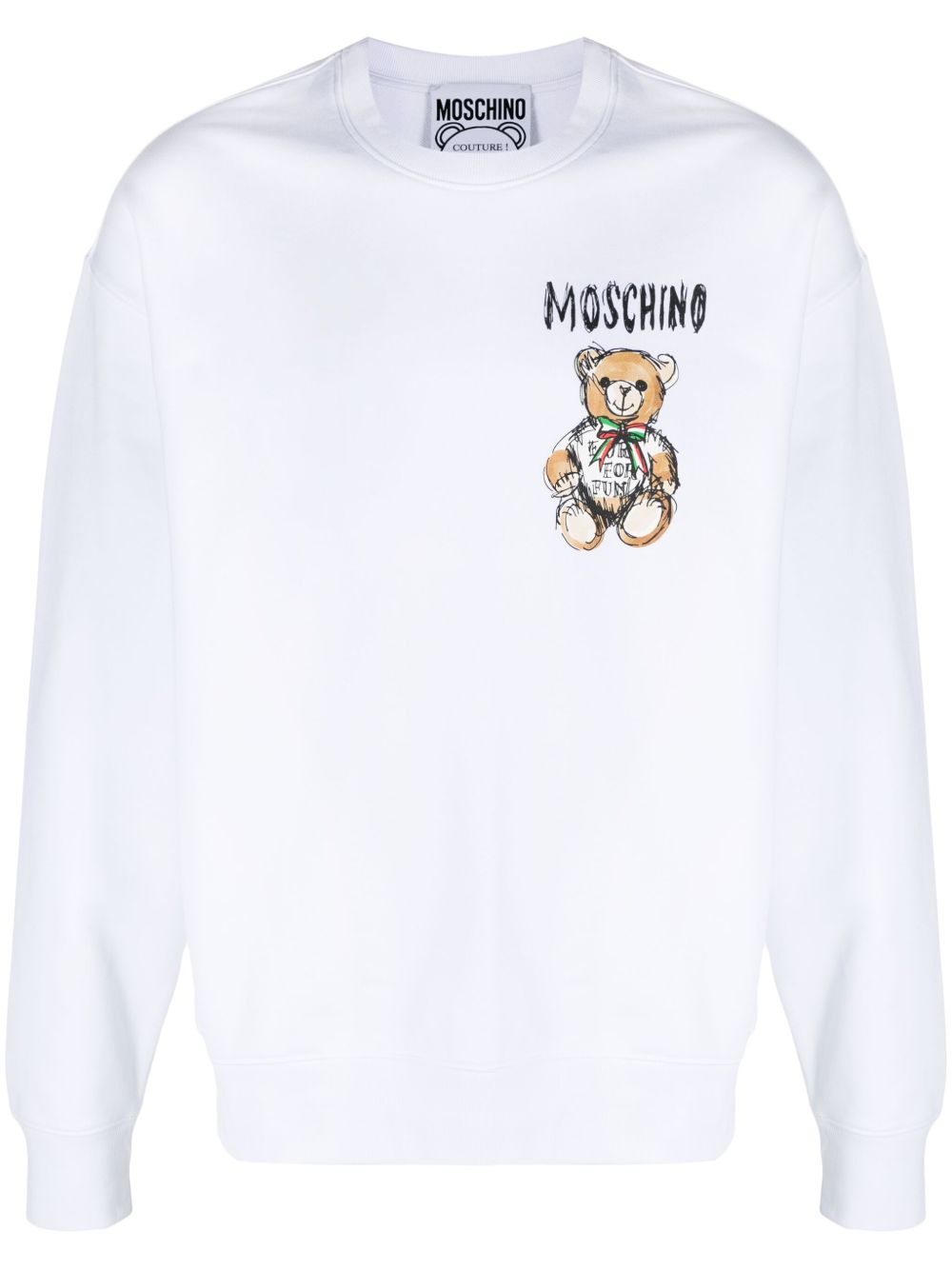 Moschino Teddy Bear 印花棉卫衣 - 白色