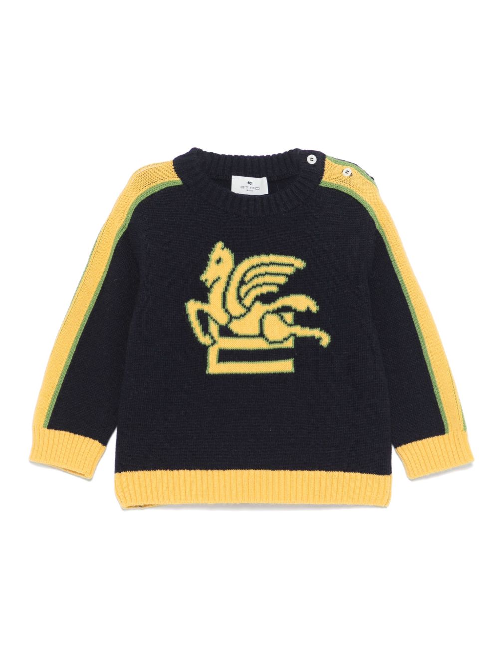ETRO KIDS Pegaso 提花毛衣 - 蓝色