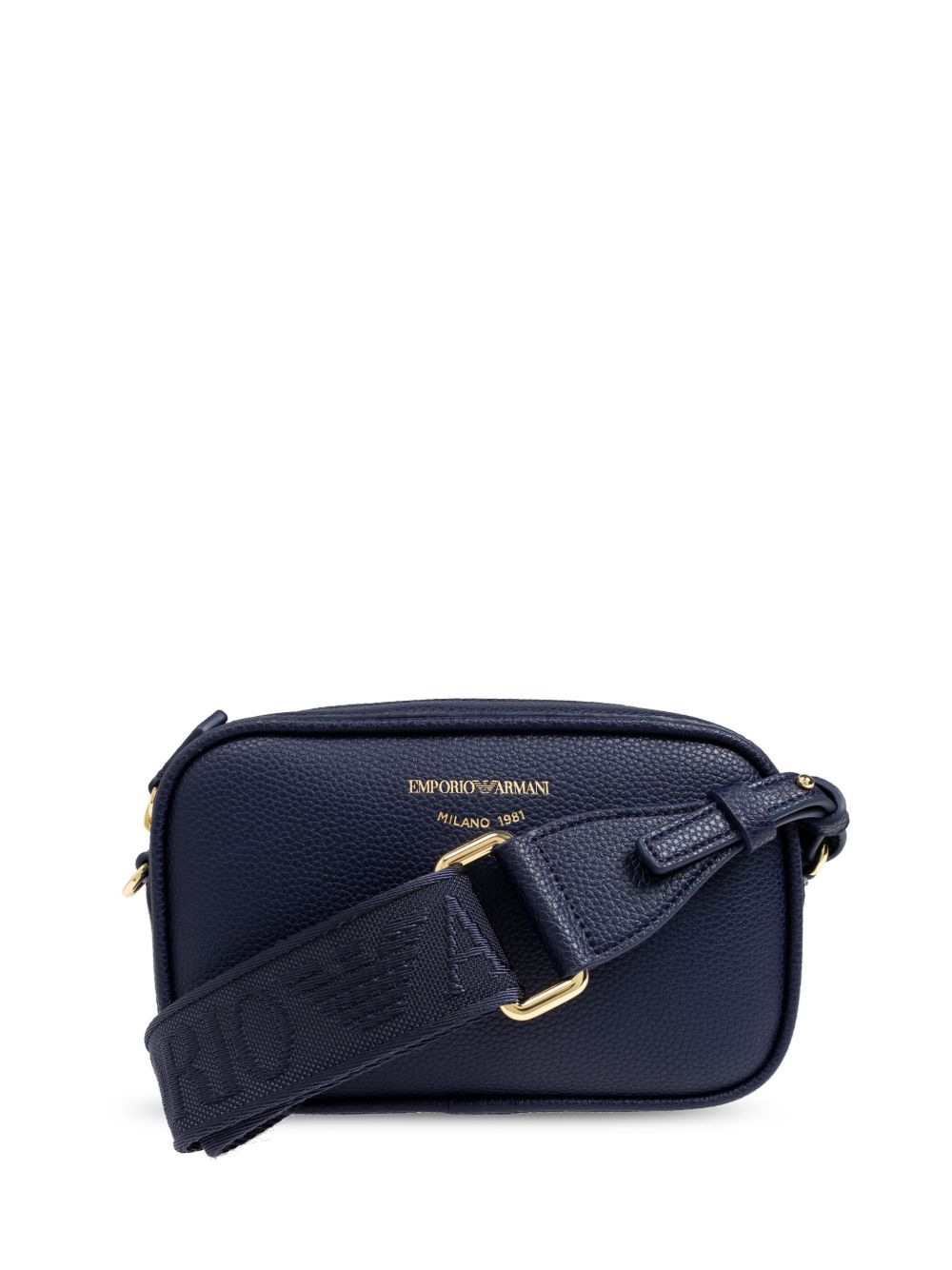 Emporio Armani logo标记斜挎包 - 蓝色