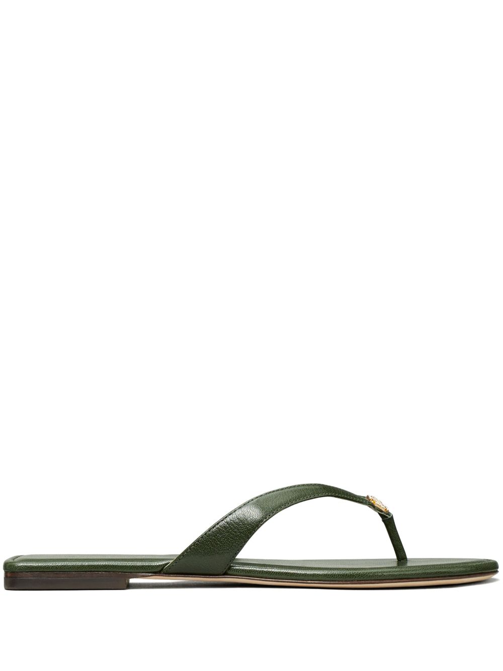 Tory Burch Classic 皮质人字拖 - 绿色