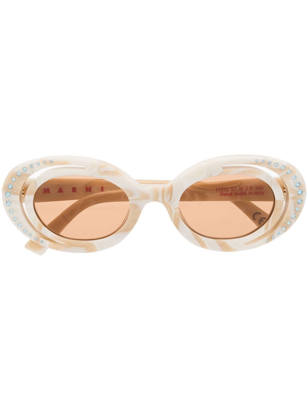 Marni Eyewear Zyon Canyon 椭圆形镜框太阳眼镜 - 中性色