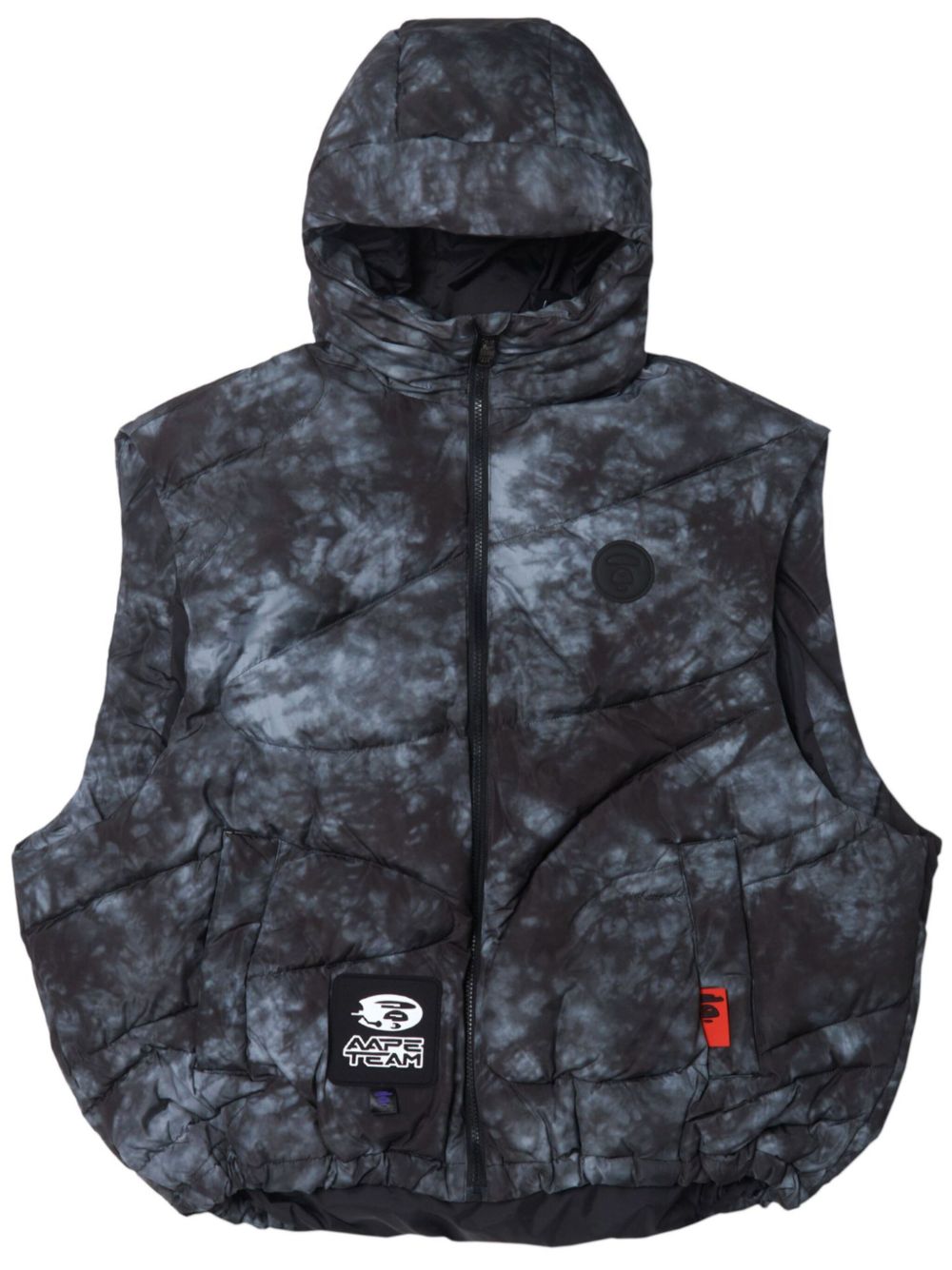 AAPE BY *A BATHING APE® 大理石纹拉链马甲 - 黑色