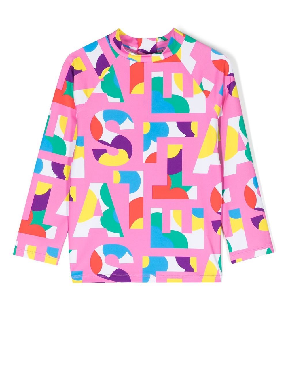 Stella McCartney Kids logo印花防晒冲浪上衣 - 粉色