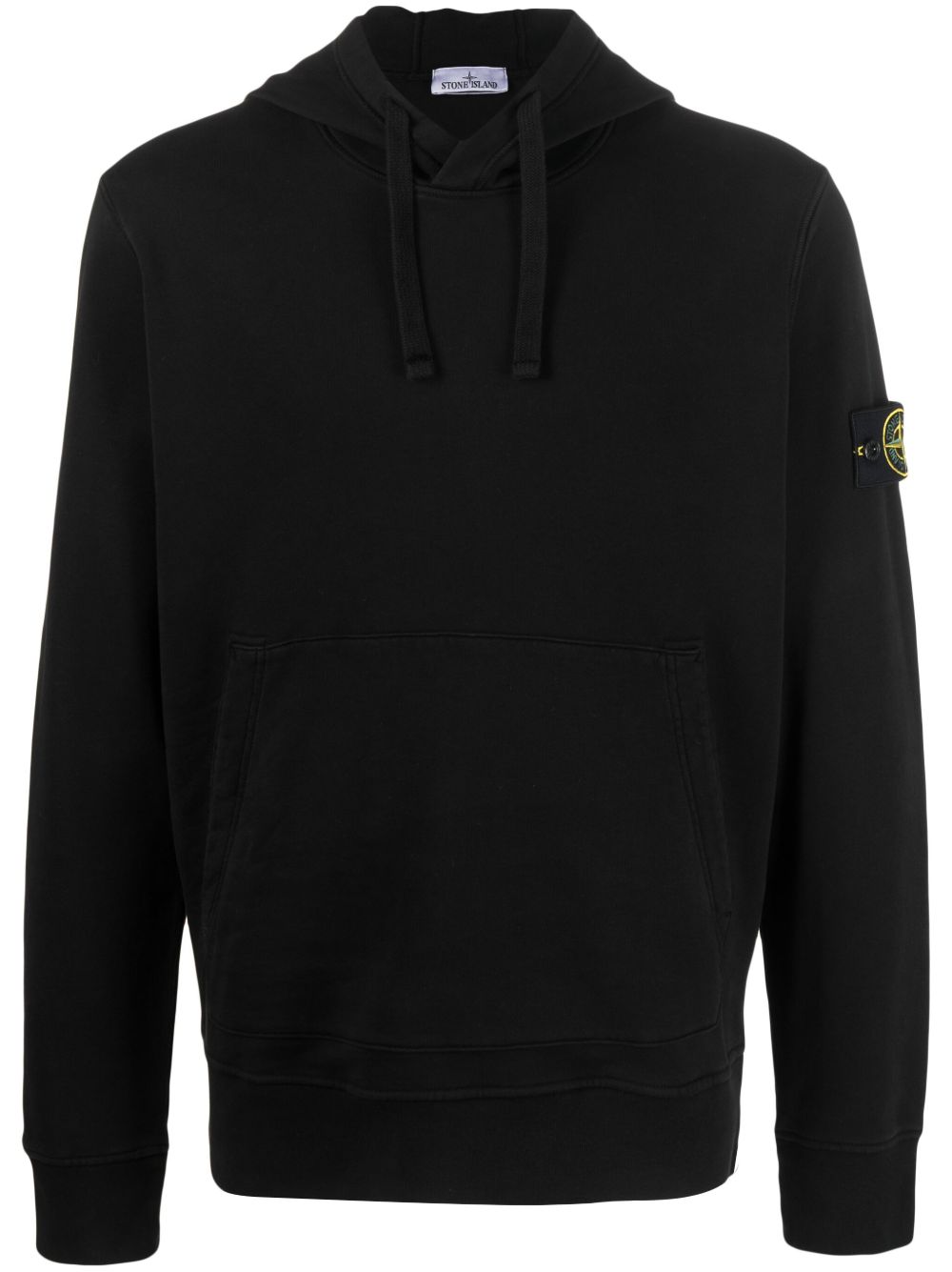 Stone Island 标贴棉连帽衫 - 黑色