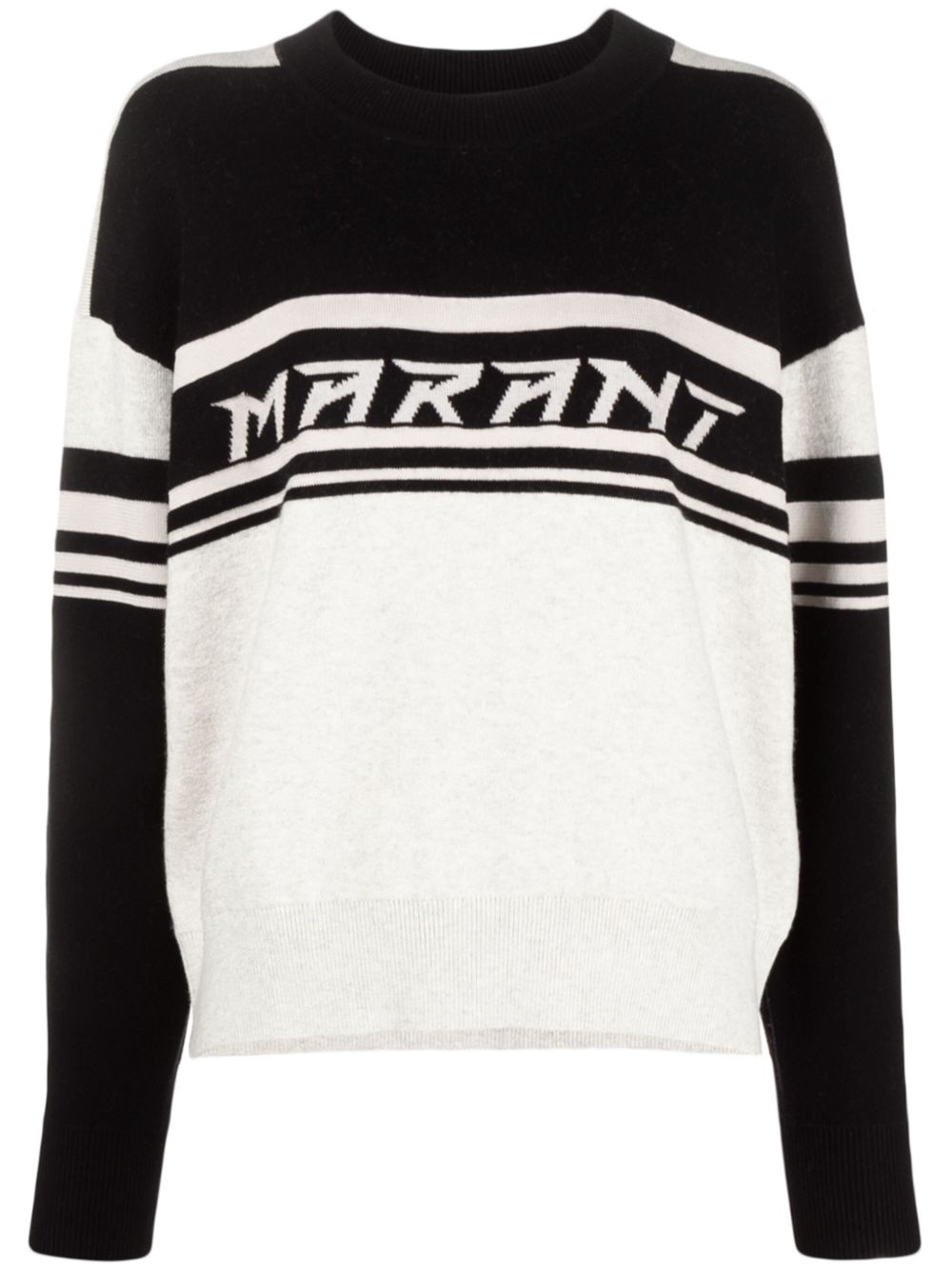 MARANT ÉTOILE Callie logo嵌花针织毛衣 - 黑色