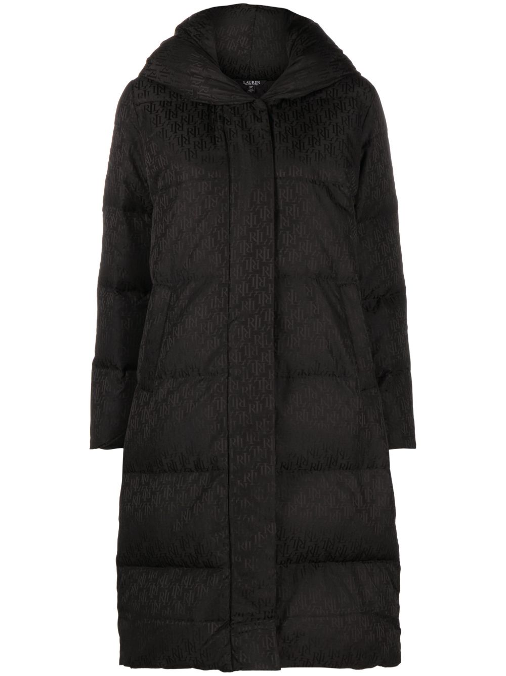 Lauren Ralph Lauren logo提花连帽外套 - 黑色
