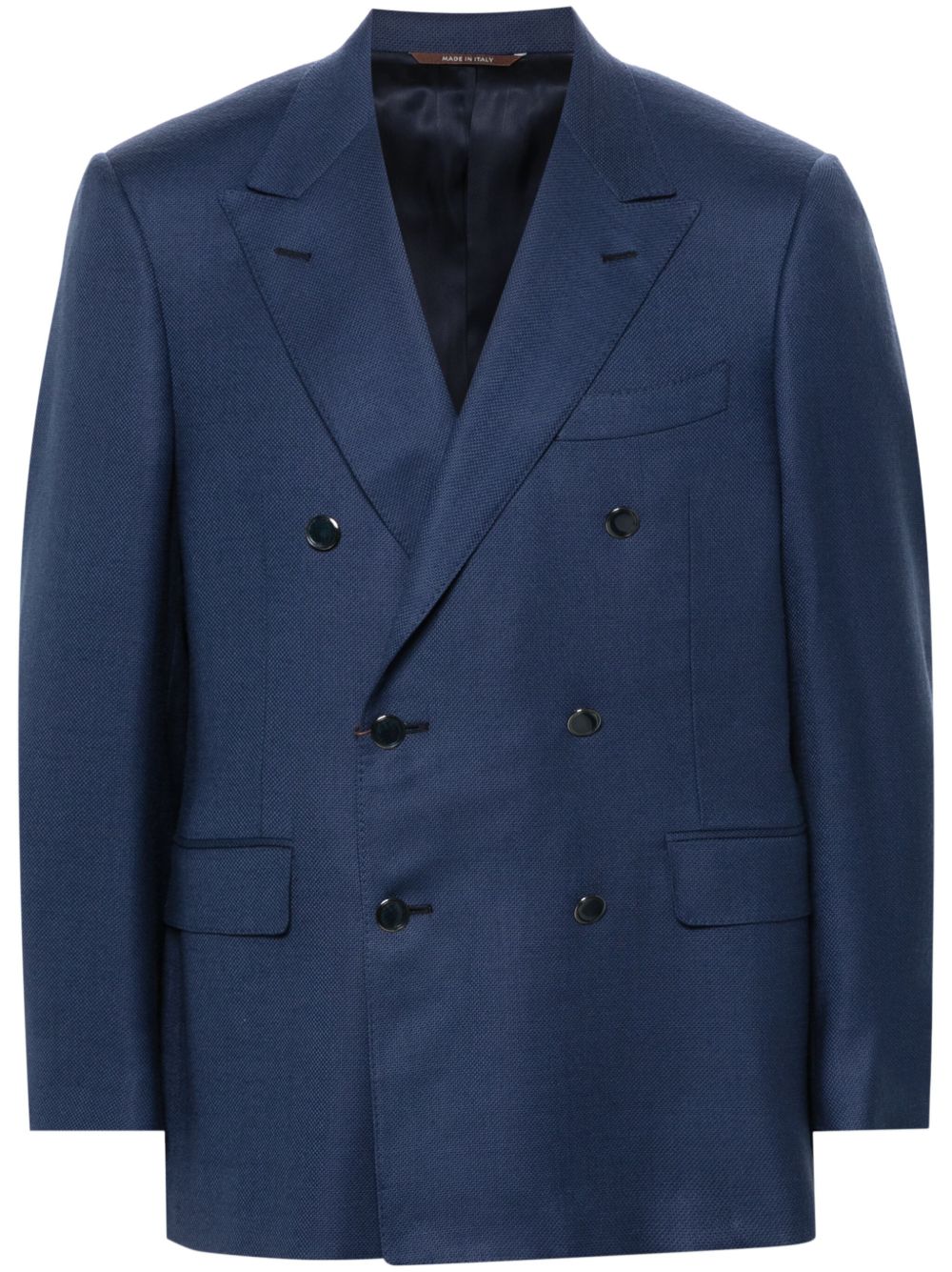 Canali 双排扣西装夹克 - 蓝色