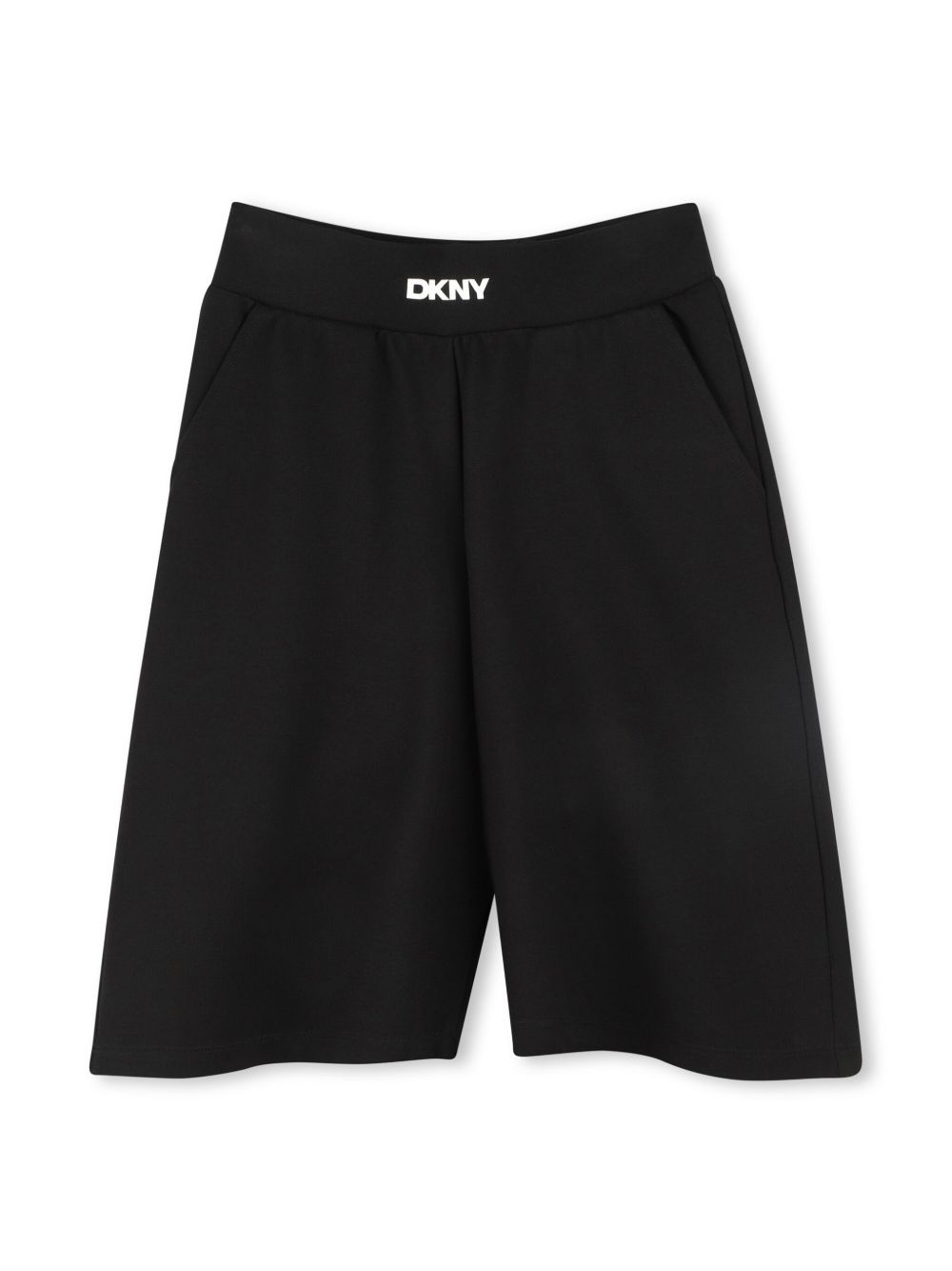 Dkny Kids logo印花短裤 - 黑色