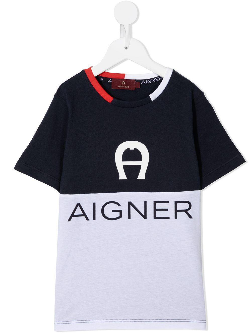 Aigner Kids 双色T恤 - 蓝色
