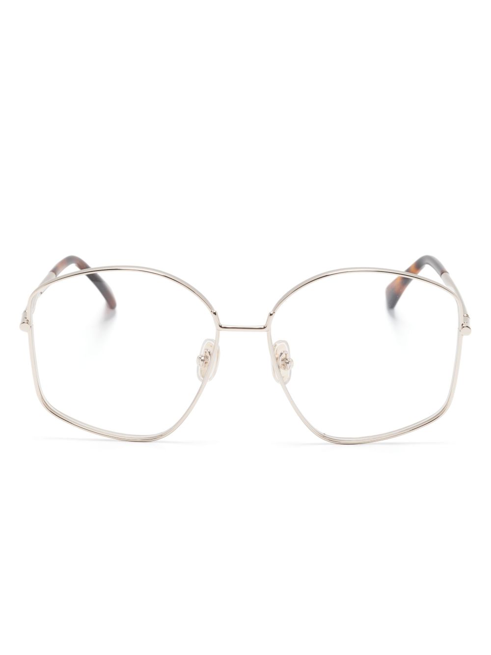 Max Mara Eyewear 超大镜框眼镜 - 金色