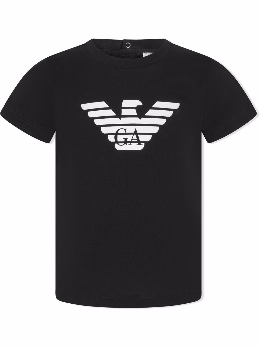 Emporio Armani Kids logo印花T恤 - 黑色