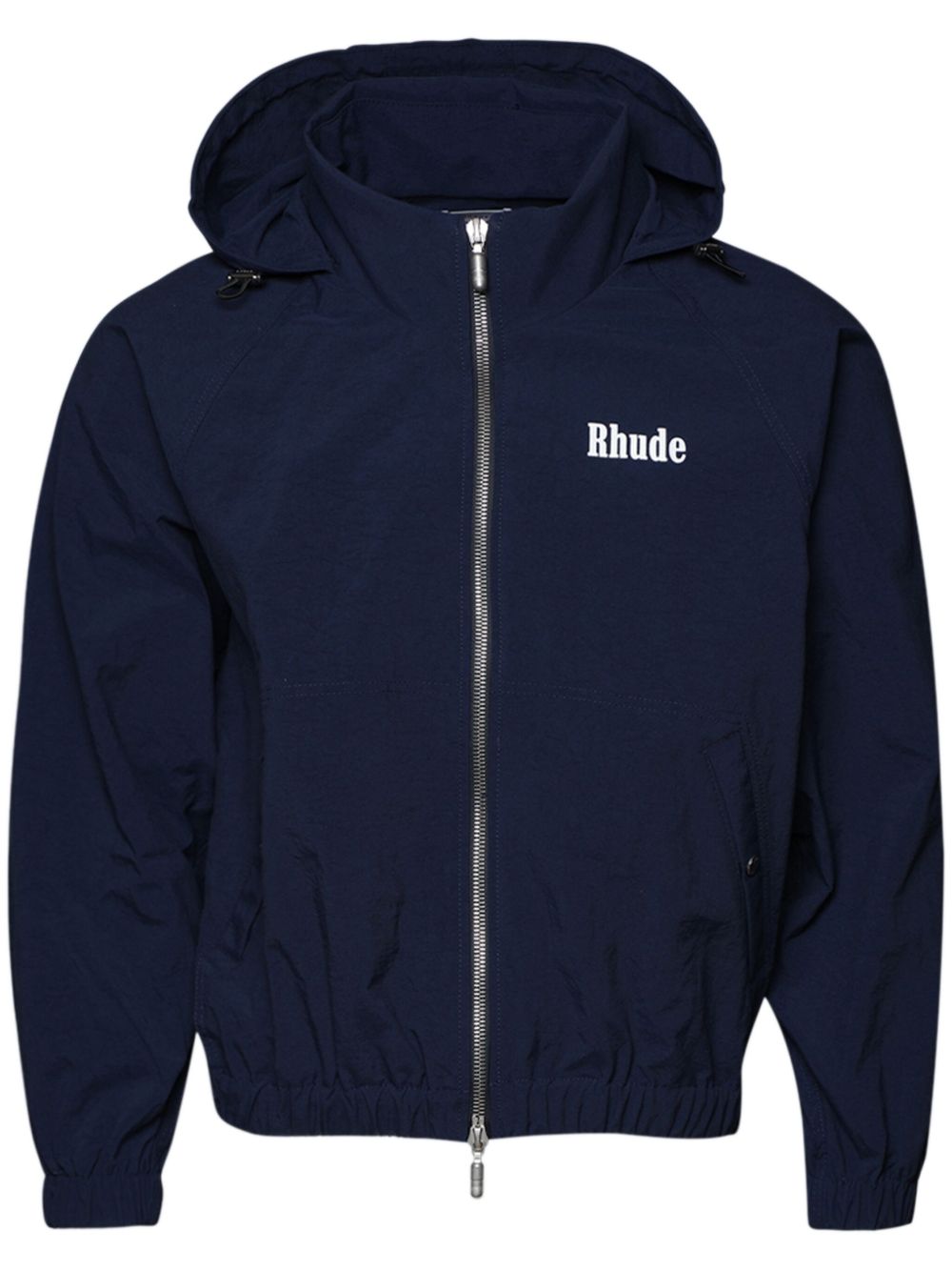 RHUDE logo印花棉连帽衫 - 蓝色