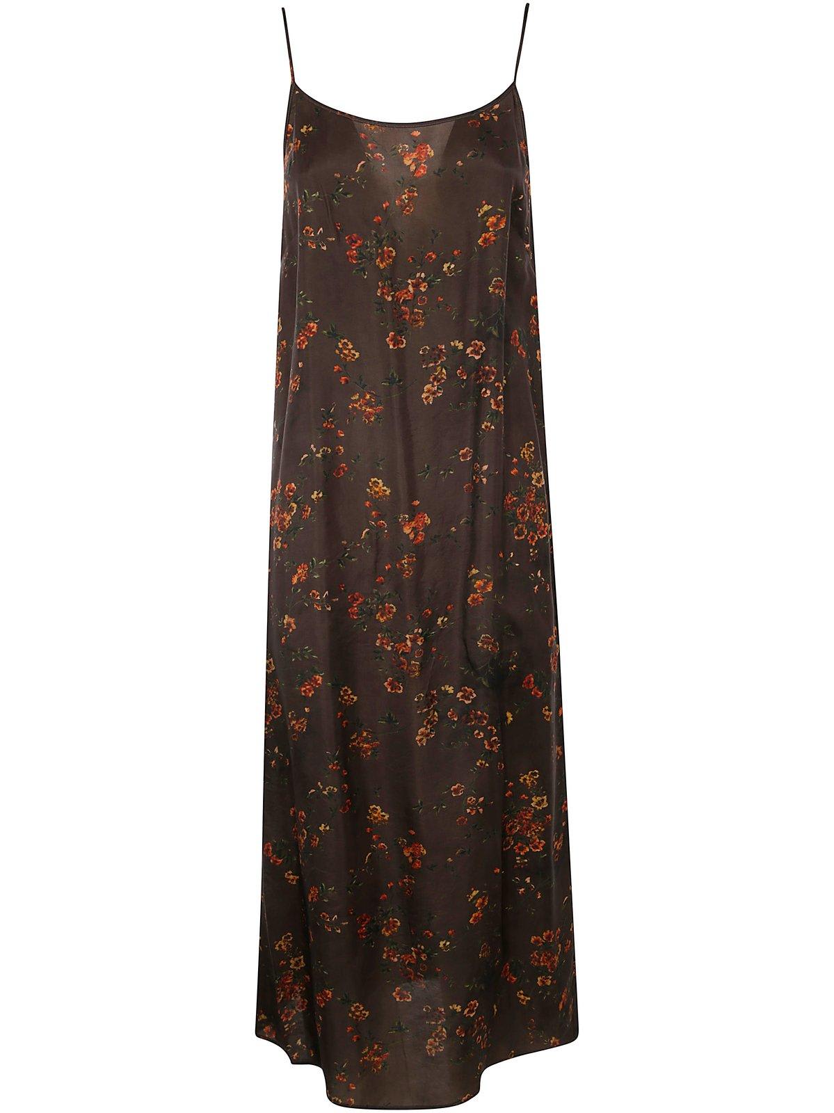 Uma Wang Floral Printed Sleeveless Midi Dress