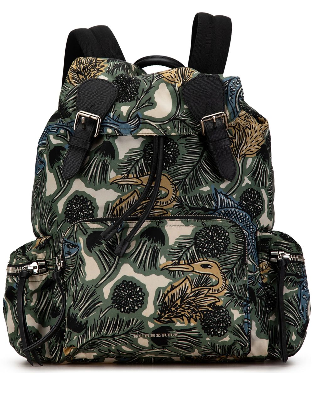 Burberry Pre-Owned Graffiti Rucksack 尼龙双肩包（1900年代典藏款） - 黑色
