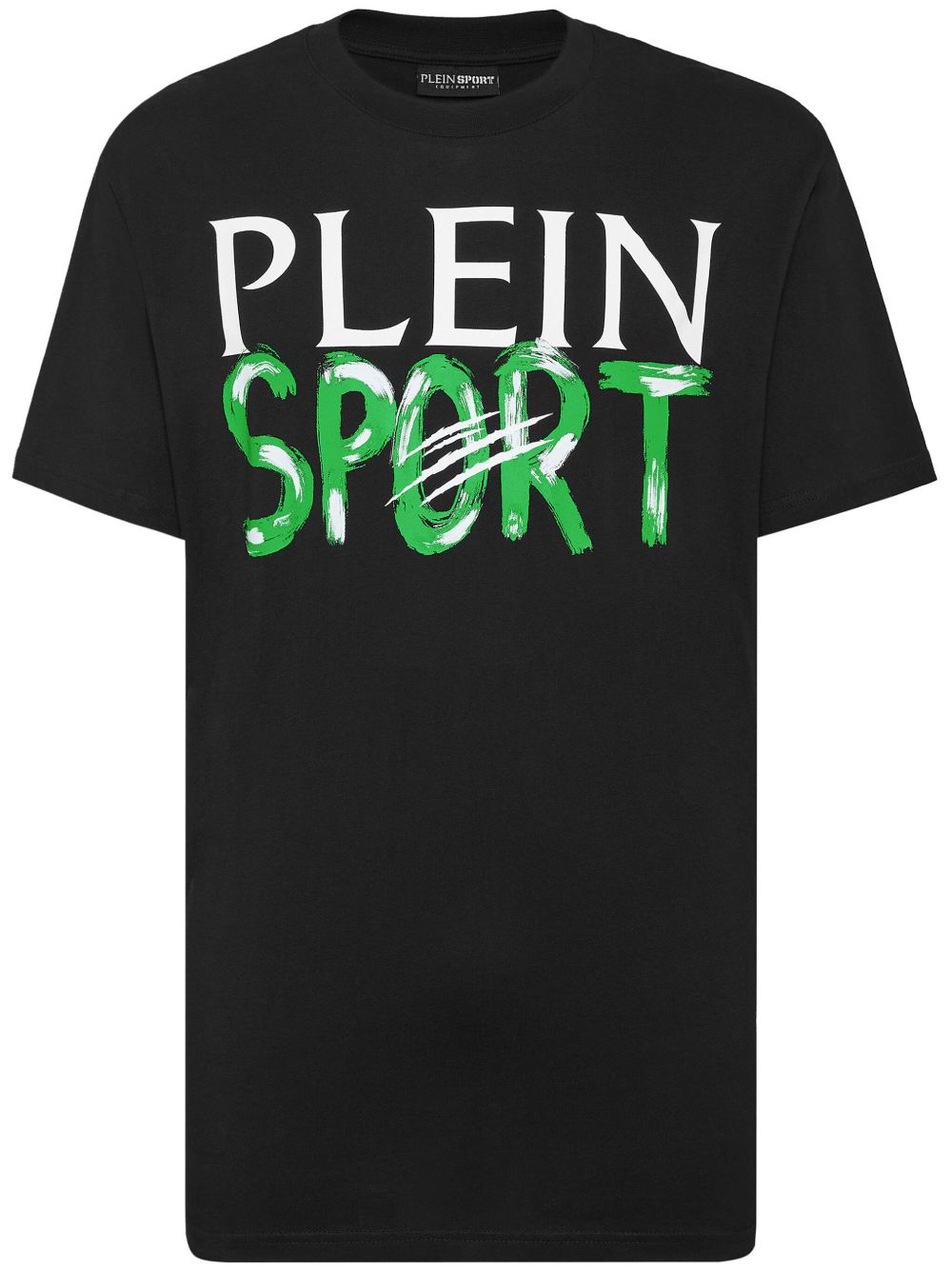 Plein Sport SS logo印花棉T恤 - 黑色