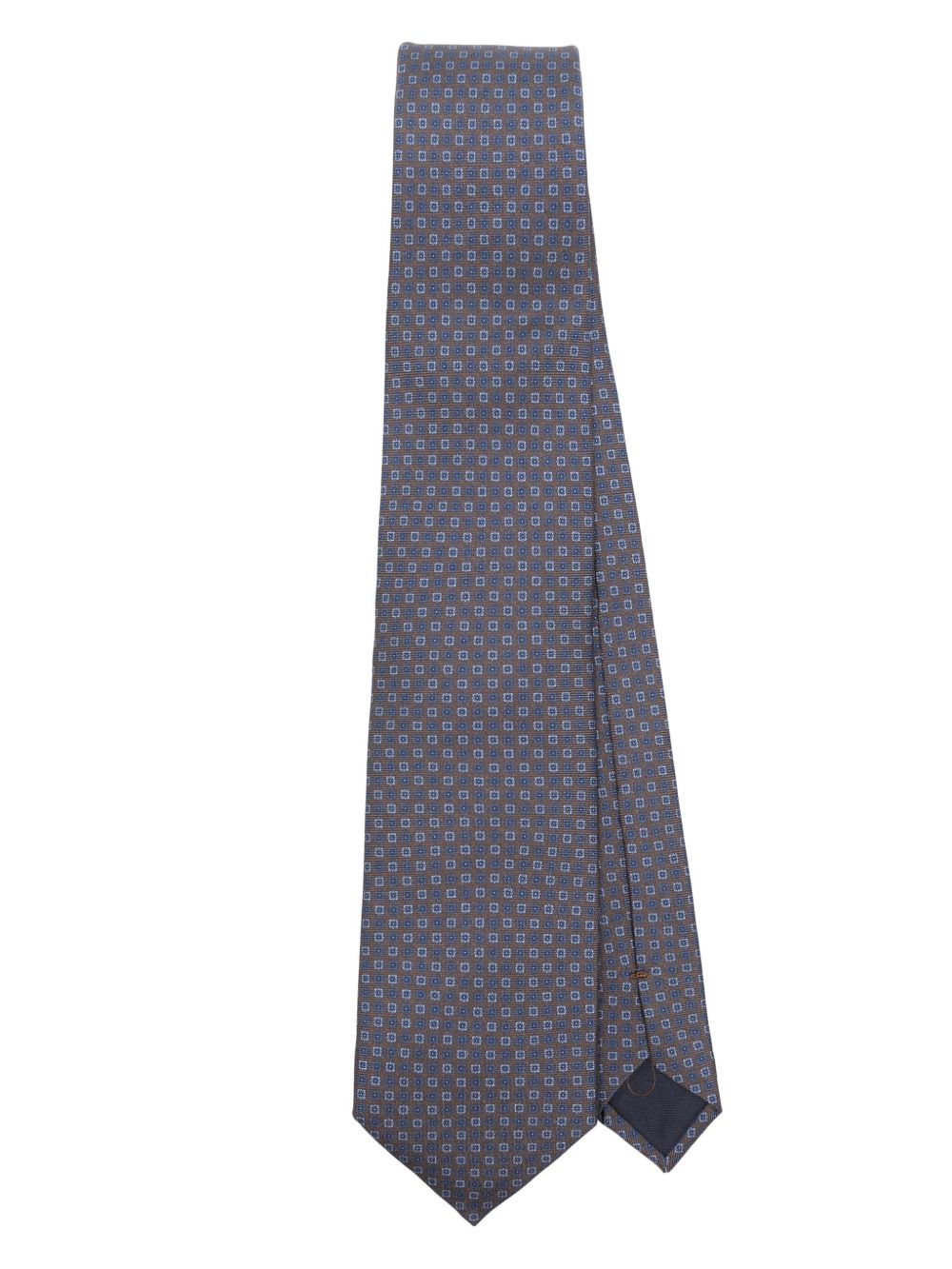 Corneliani 花卉印花领带 - 褐色