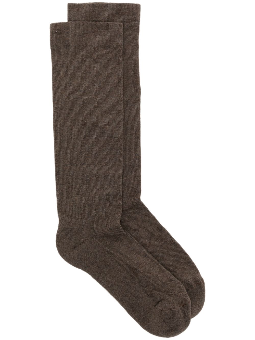 Rick Owens DRKSHDW Luxor logo嵌花针织袜 - 褐色