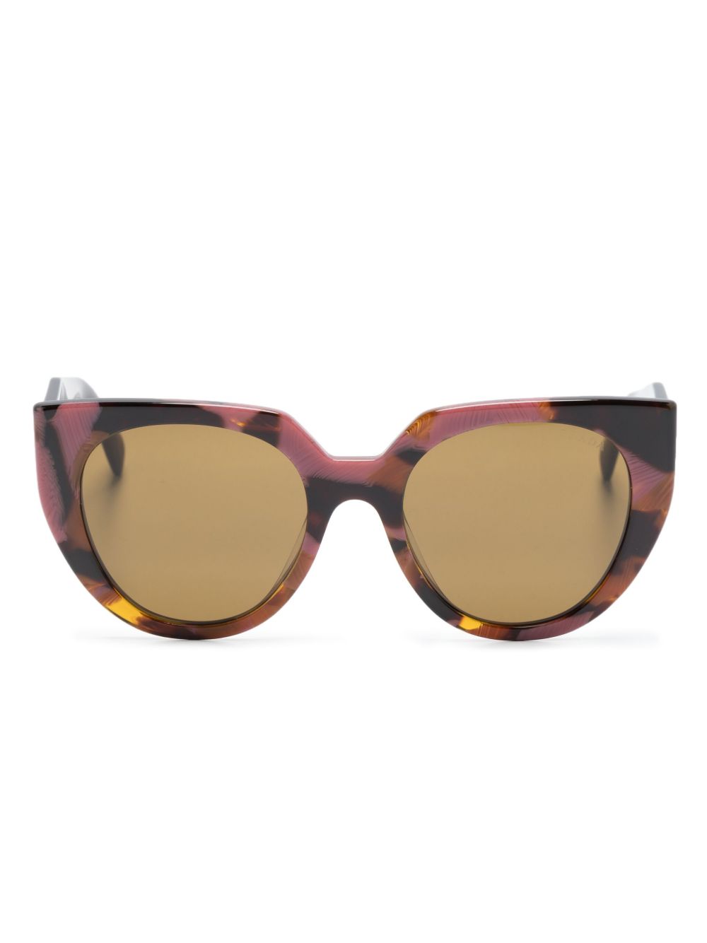 Prada Eyewear 大理石纹猫眼框太阳眼镜 - 粉色