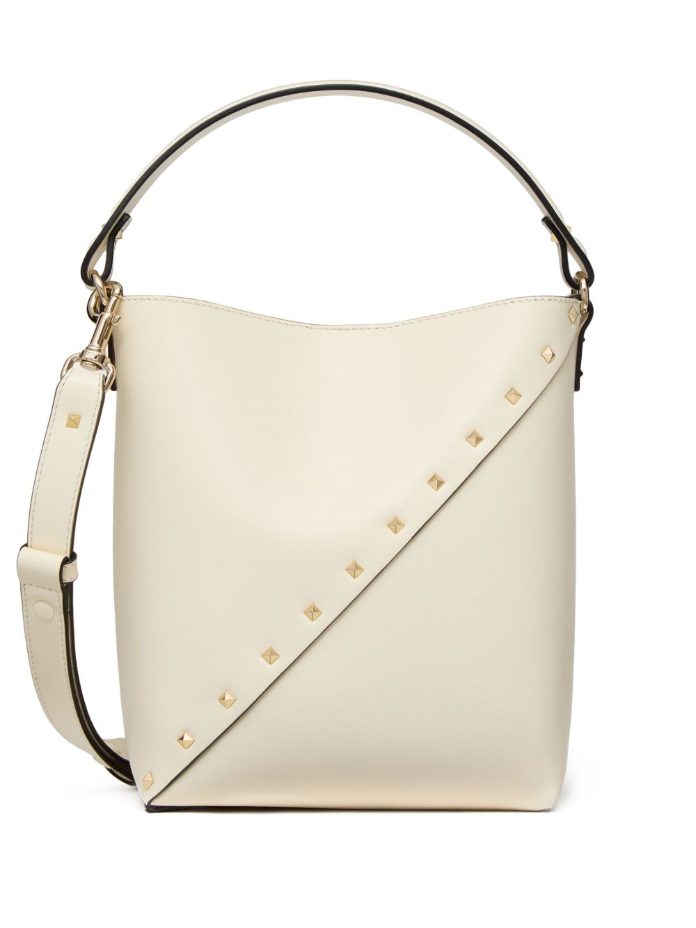 Valentino Garavani Rockstud Wispy 皮质水桶包 - 中性色