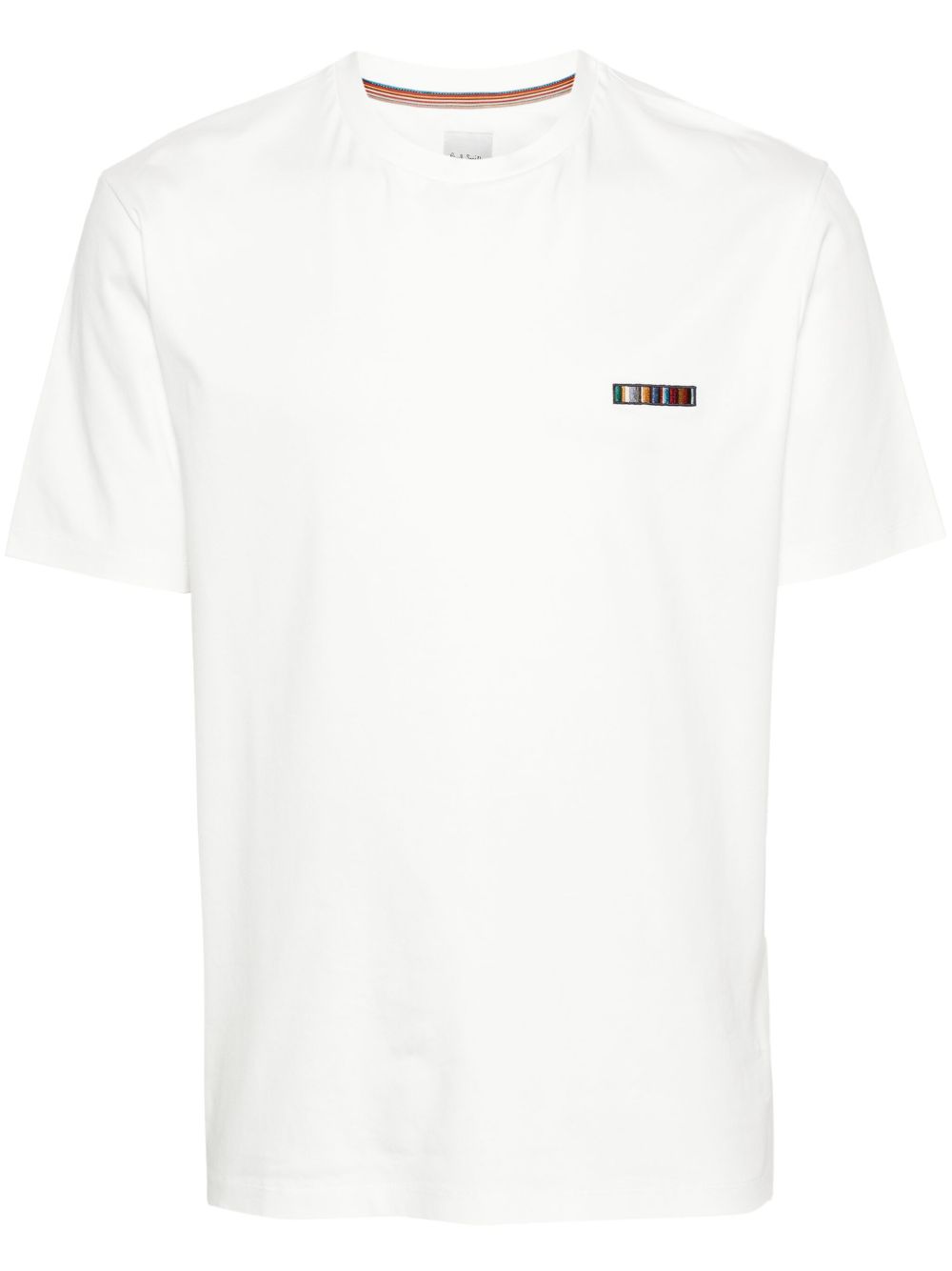Paul Smith logo刺绣棉T恤 - 白色