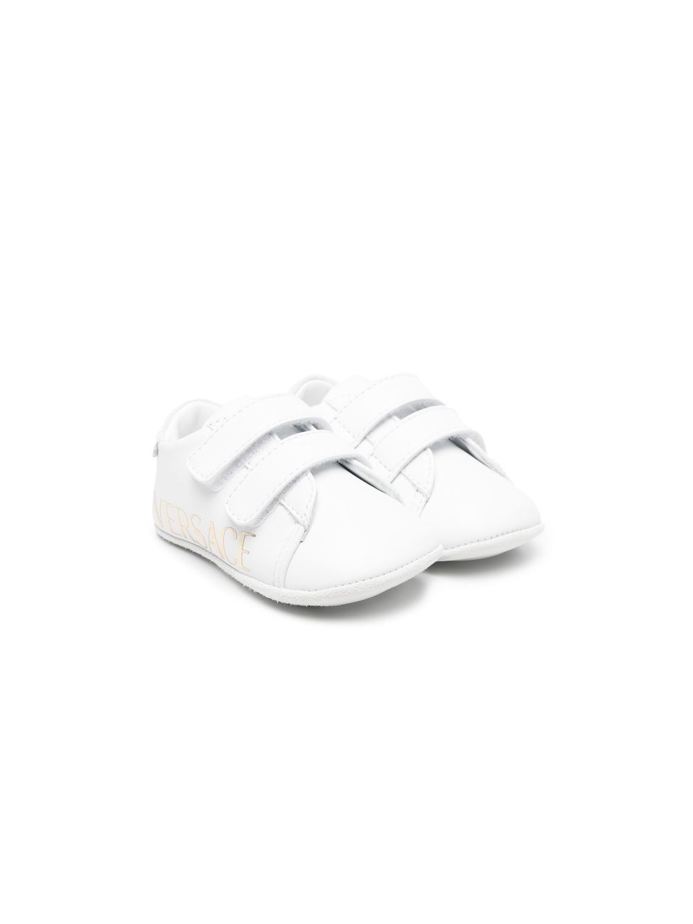 Versace Kids 范思哲 logo印花魔术贴运动鞋 - 白色