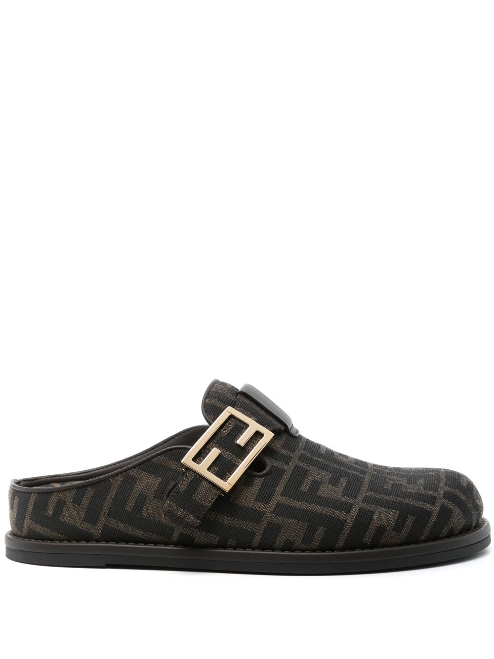 FENDI Feel FF 图案穆勒鞋 - 褐色