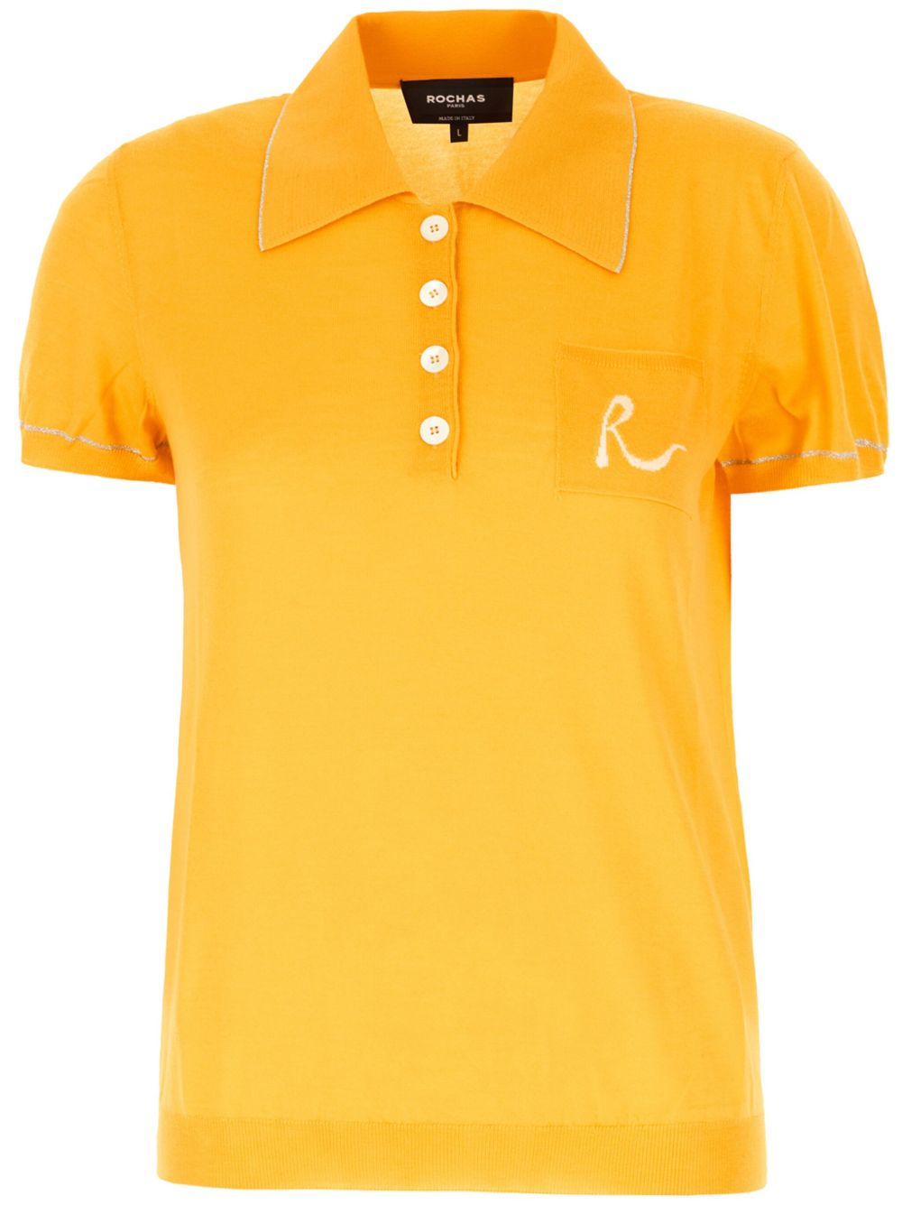 Rochas 嵌花针织logo polo衫 - 黄色