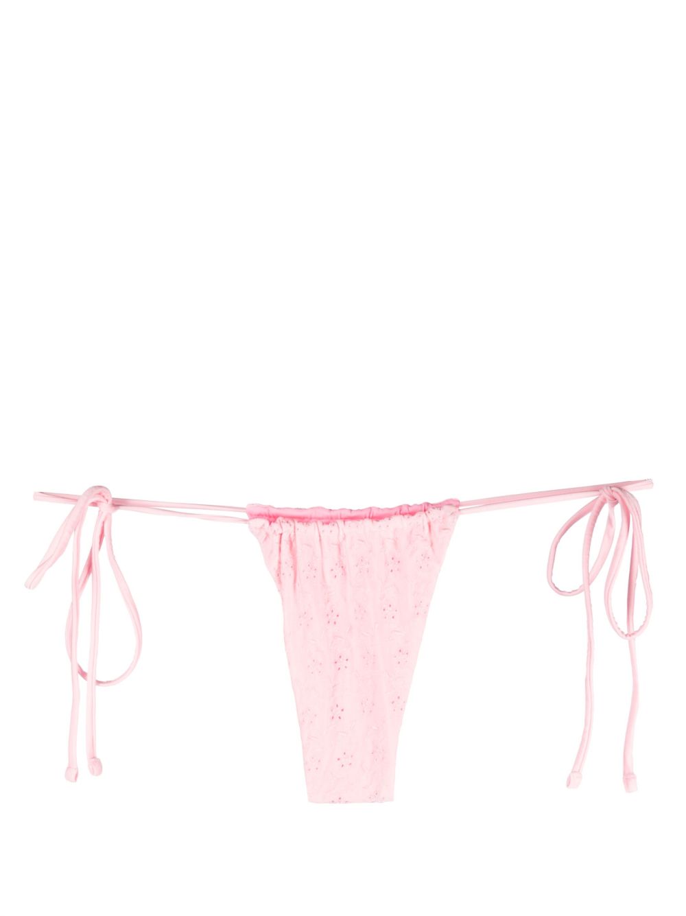 Frankies Bikinis 马德拉刺绣比基尼三角裤 - 粉色