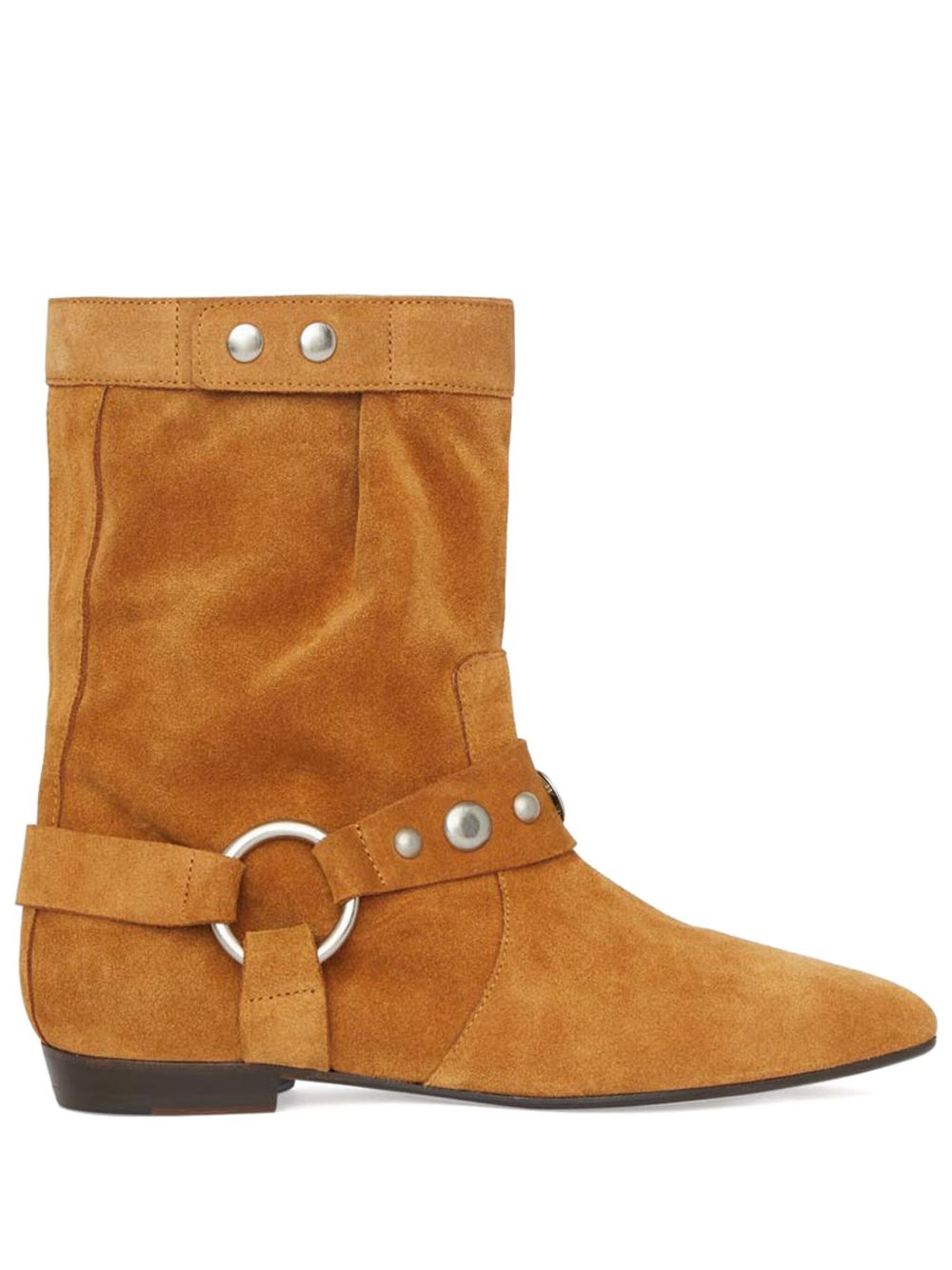 ISABEL MARANT Stania 铆钉绒面皮靴 - 褐色