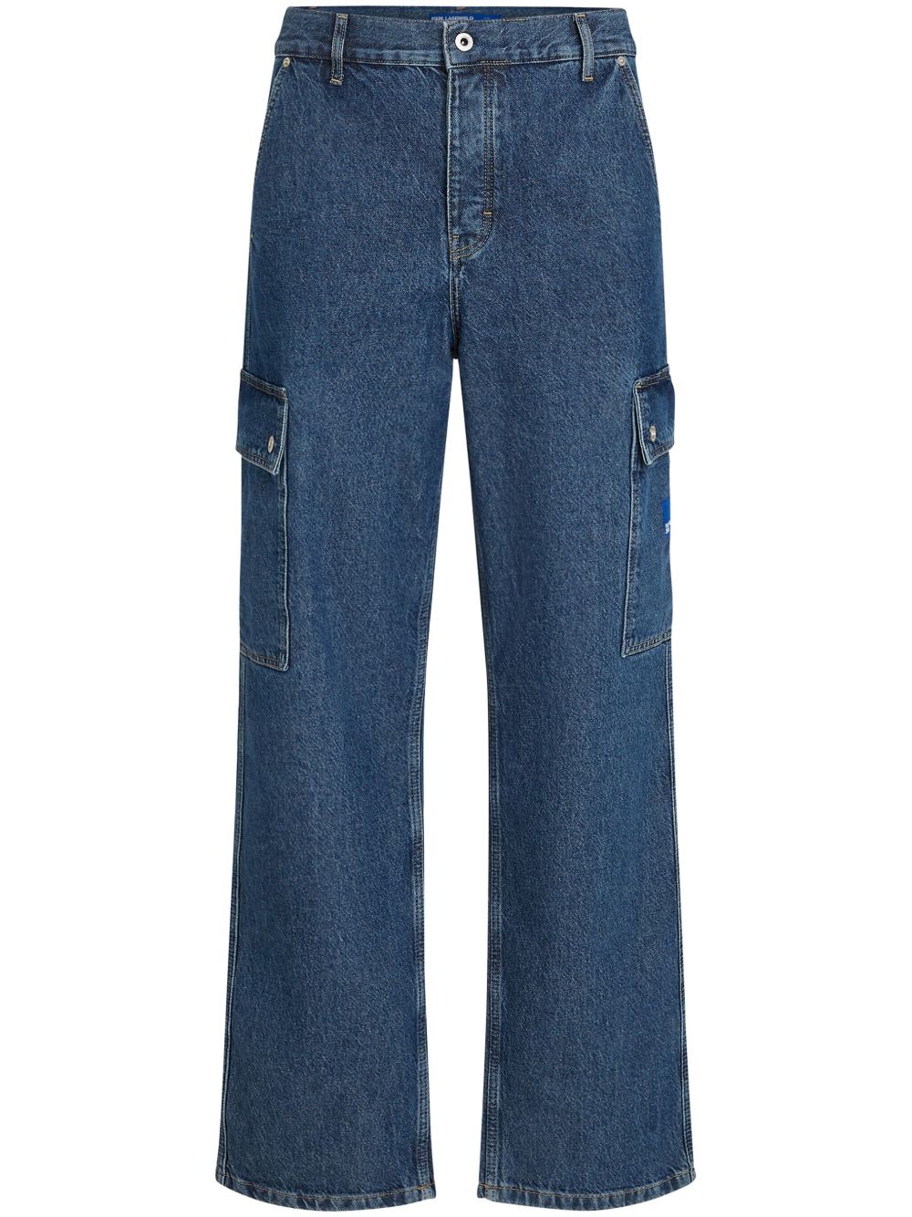 Karl Lagerfeld Jeans Utility 阔腿牛仔裤 - 蓝色
