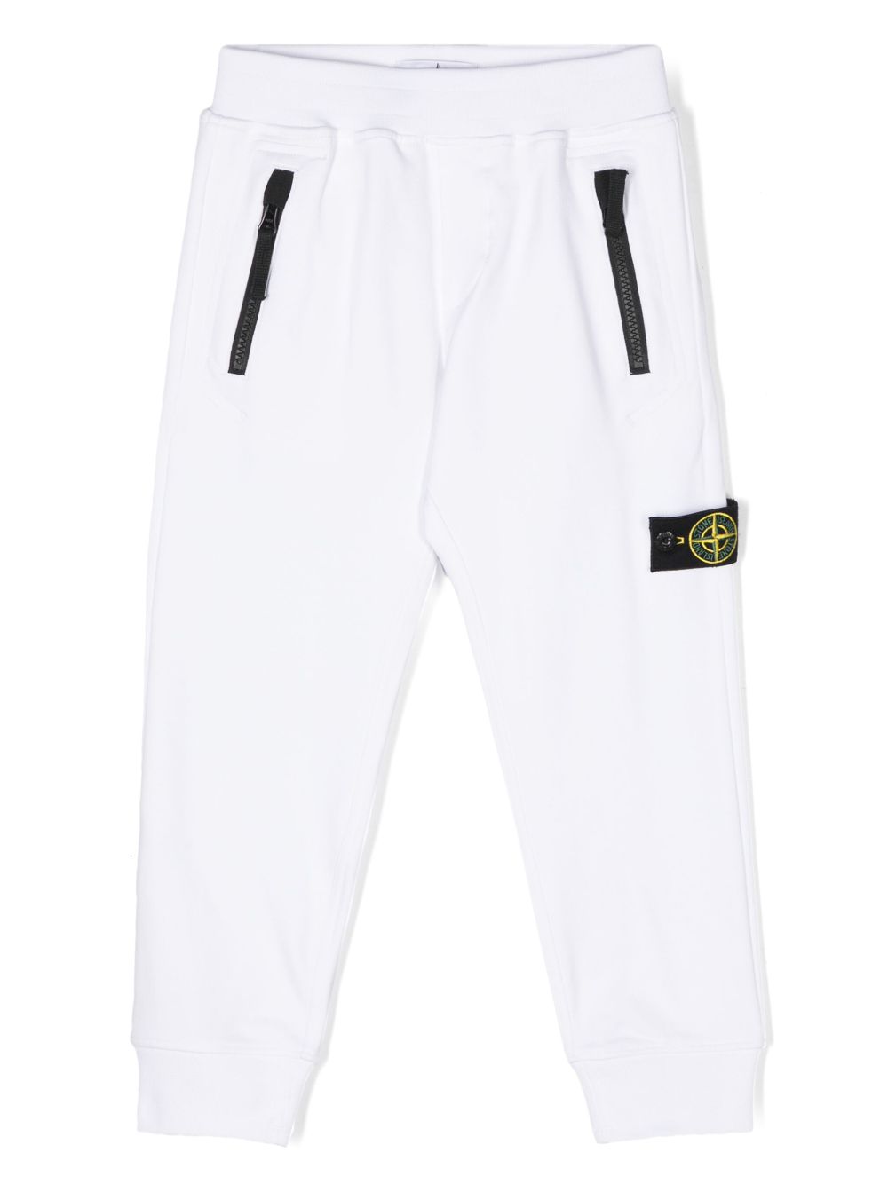 Stone Island Junior 棉锥形运动裤 - 白色