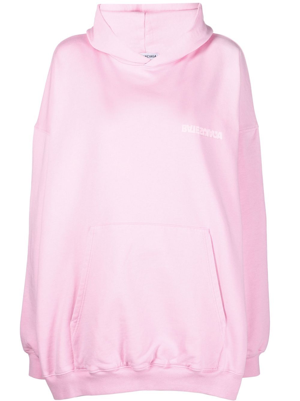 Balenciaga Large Fit logo印花棉连帽衫 - 粉色