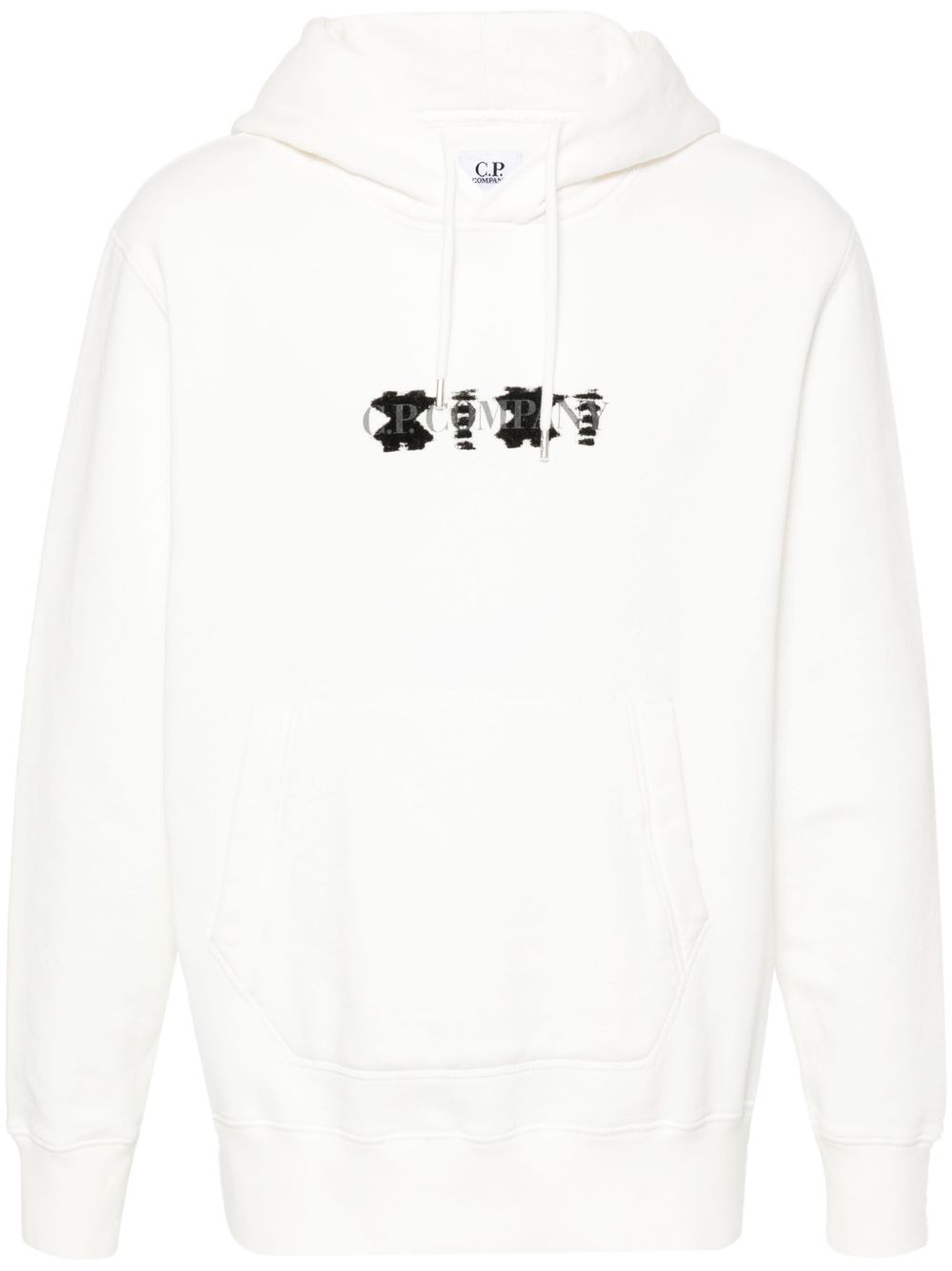 C.P. Company 植绒logo棉连帽衫 - 白色
