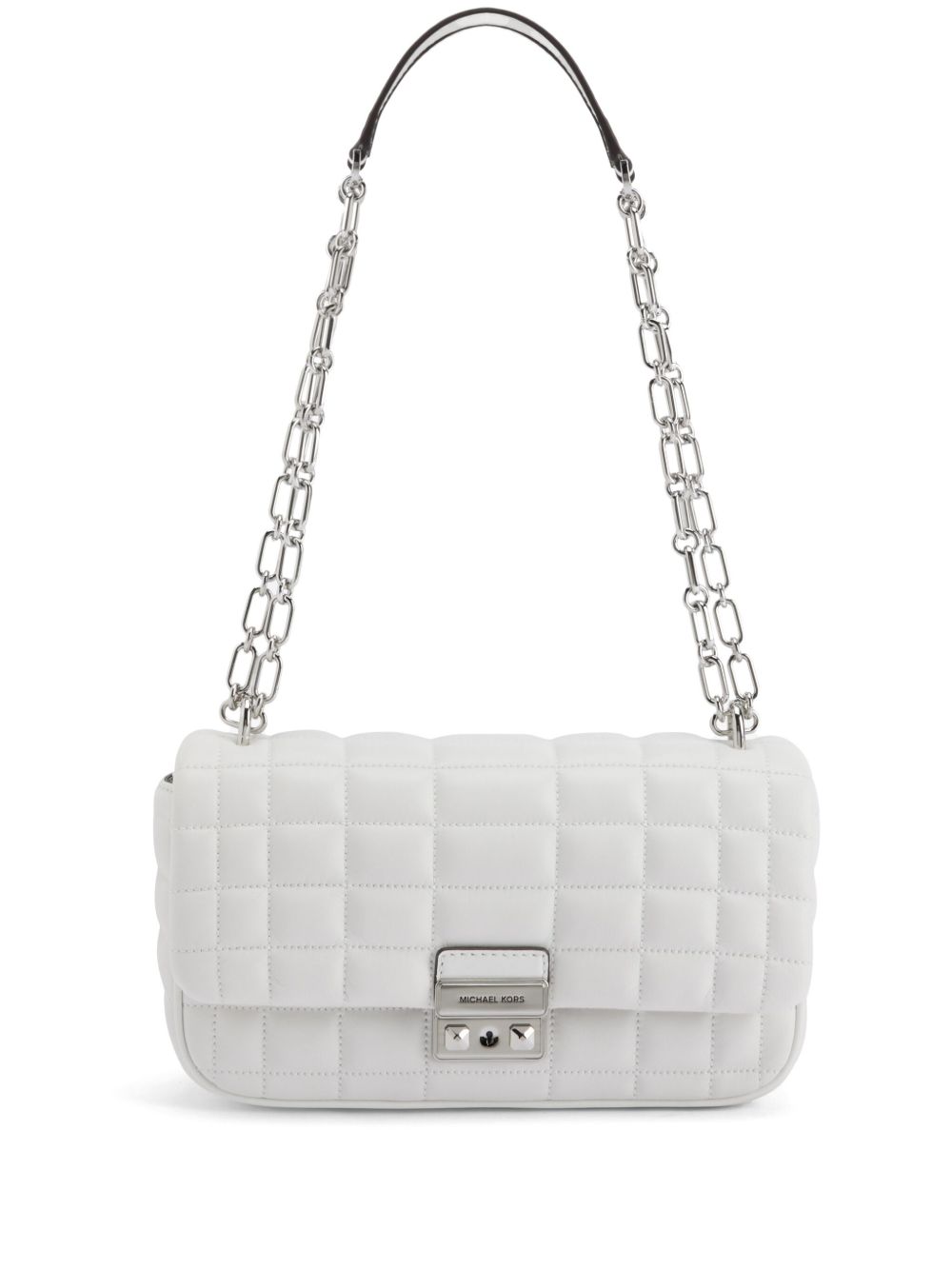 Michael Kors Tribeca 大号皮质单肩包 - 白色