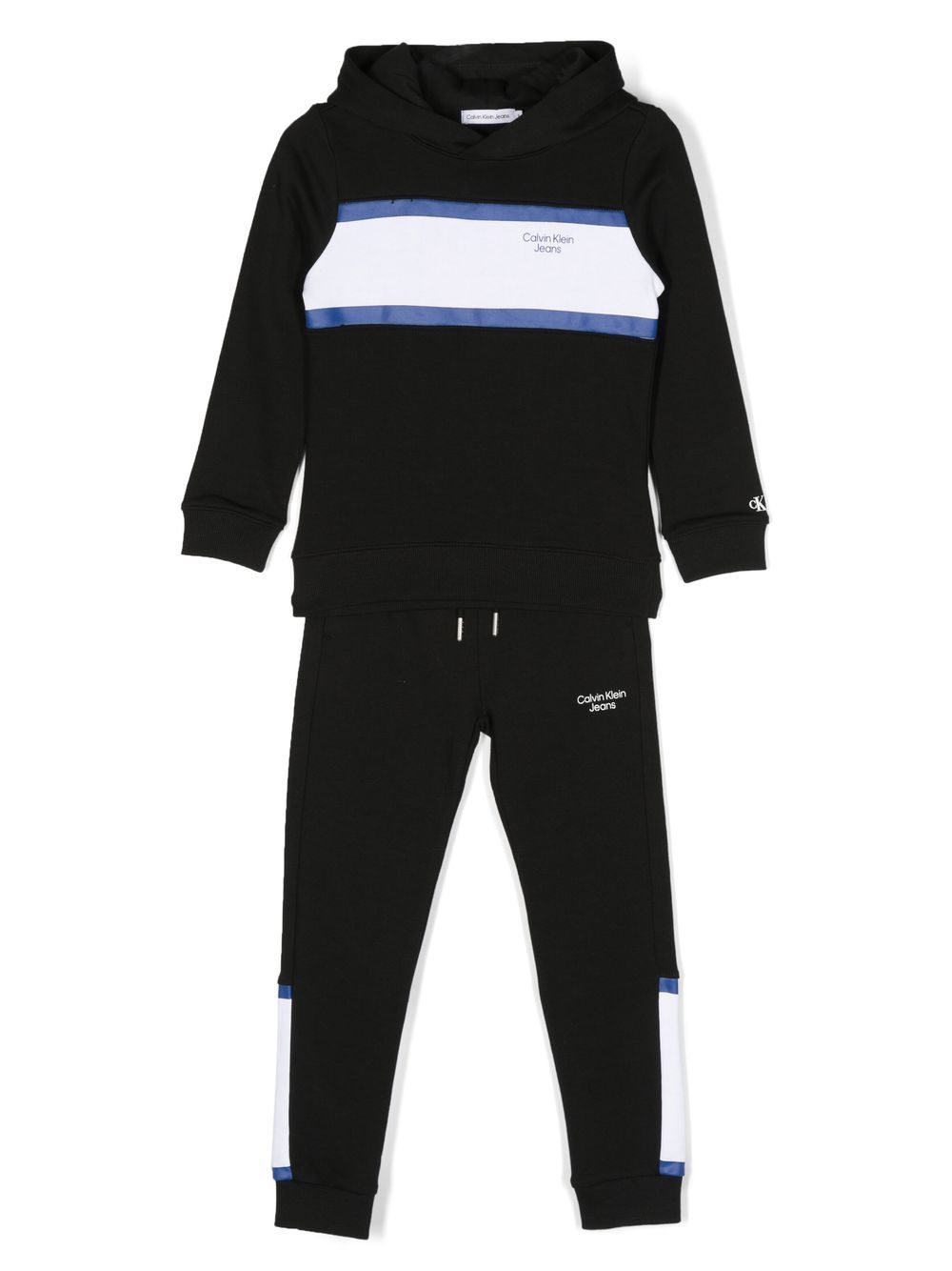 Calvin Klein Kids 拼色运动套装 - 黑色