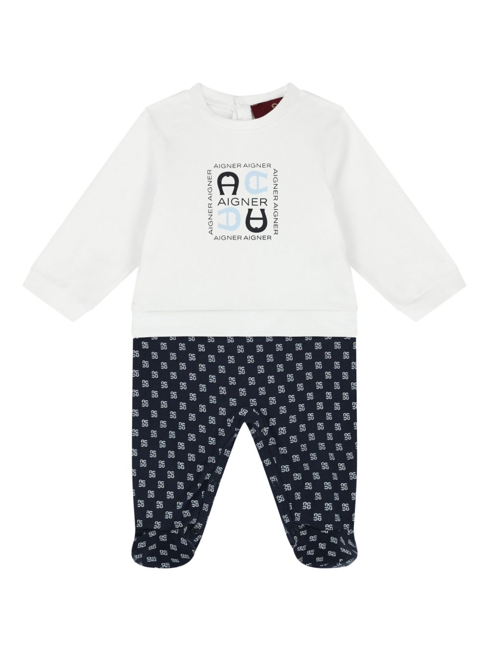 Aigner Kids logo印花睡衣 - 蓝色