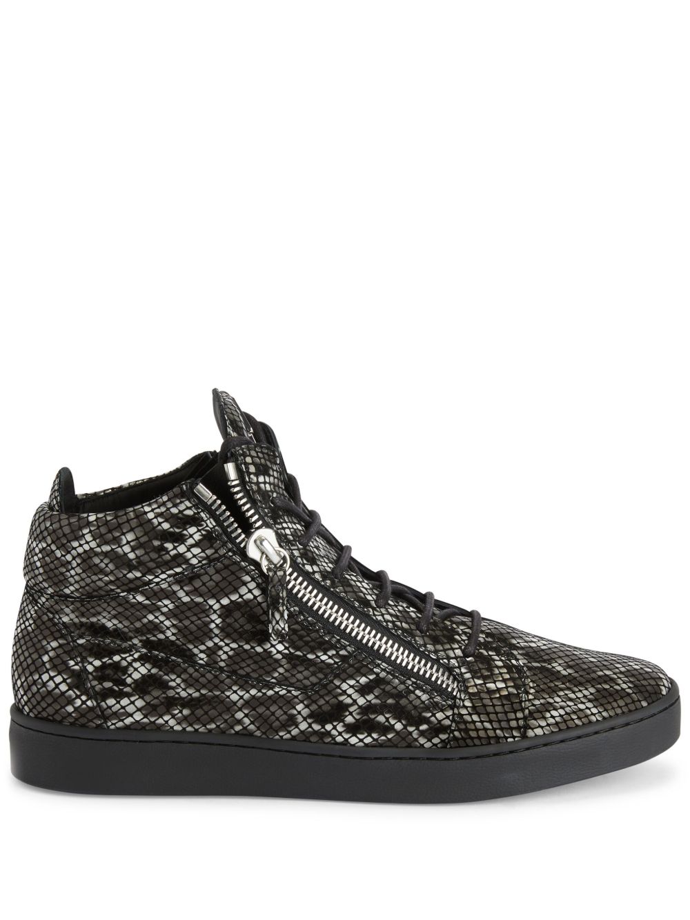 Giuseppe Zanotti Kriss 豹纹高帮运动鞋 - 黑色