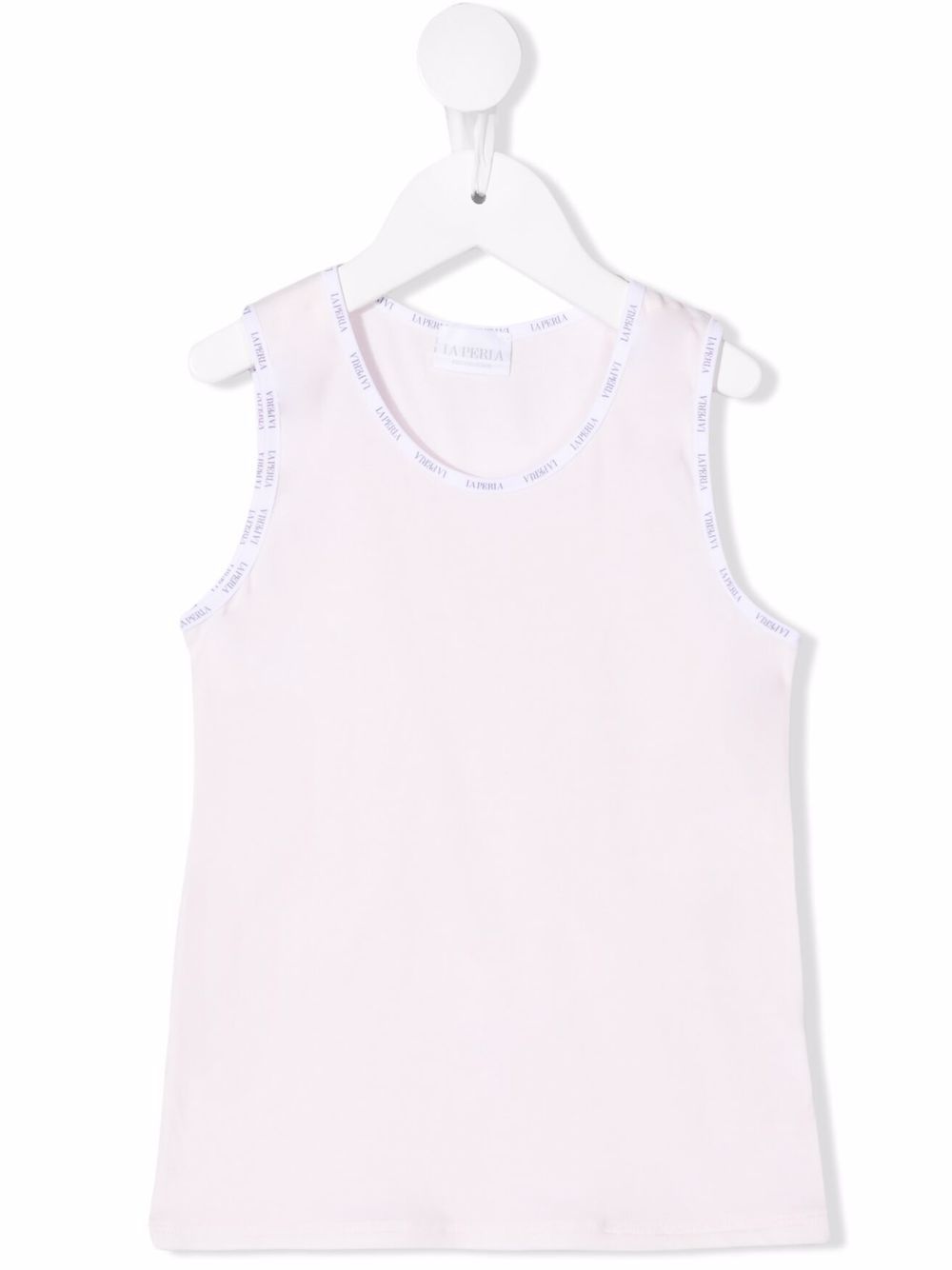 La Perla Kids logo边饰坦克背心 - 粉色