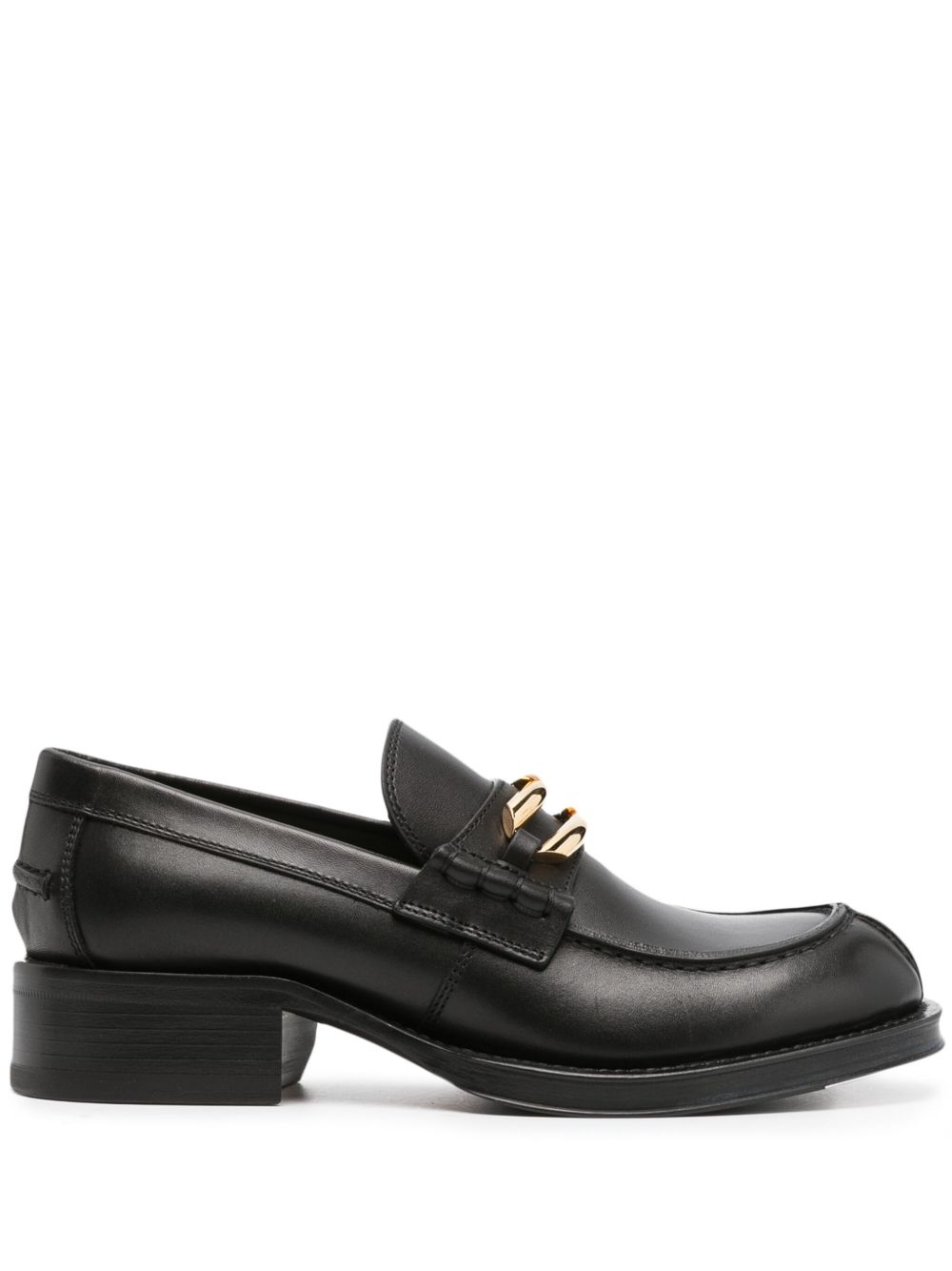 Lanvin 扣环皮质乐福鞋 - 黑色