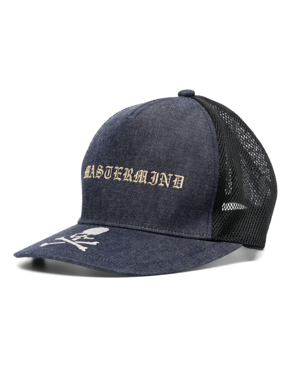 Mastermind Japan logo刺绣牛仔棒球帽 - 蓝色