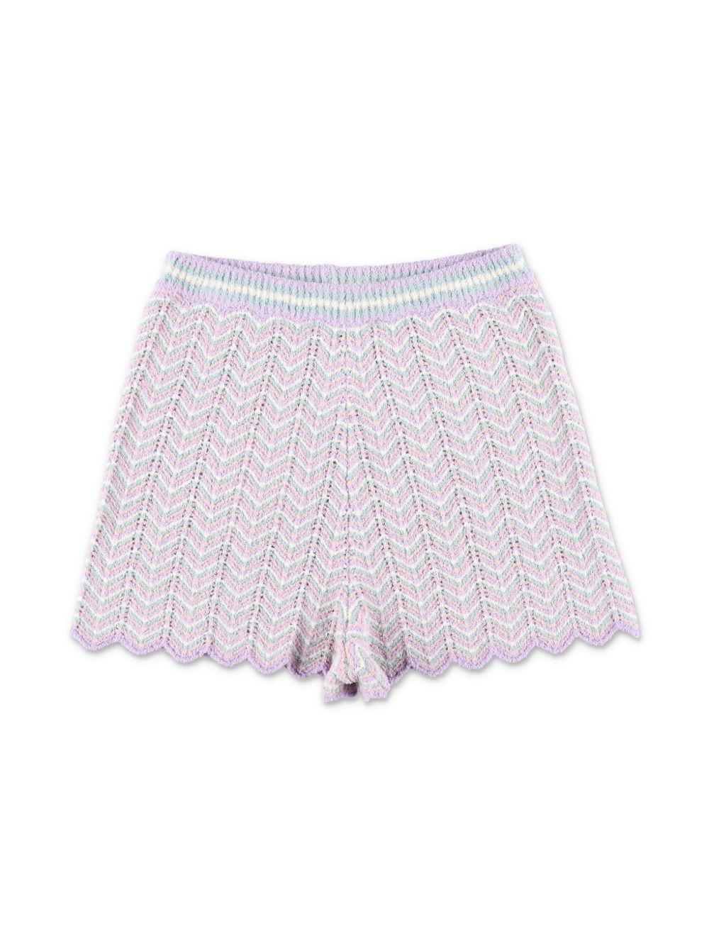 ZIMMERMANN Kids 条纹针织短裤 - 中性色