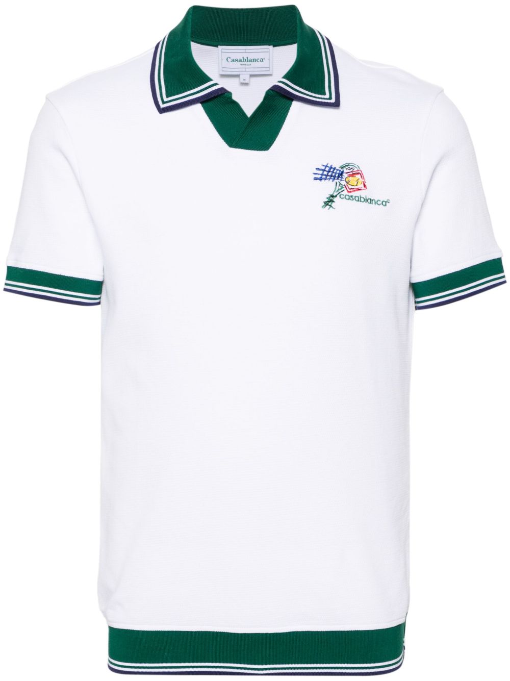 Casablanca Croquis De Tennis 珠地布polo衫 - 白色
