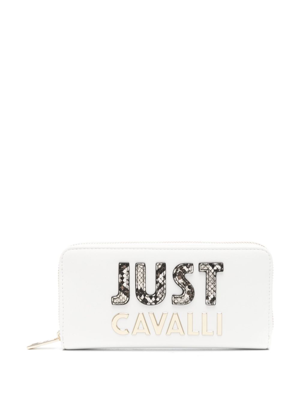 Just Cavalli logo拉链钱包 - 白色