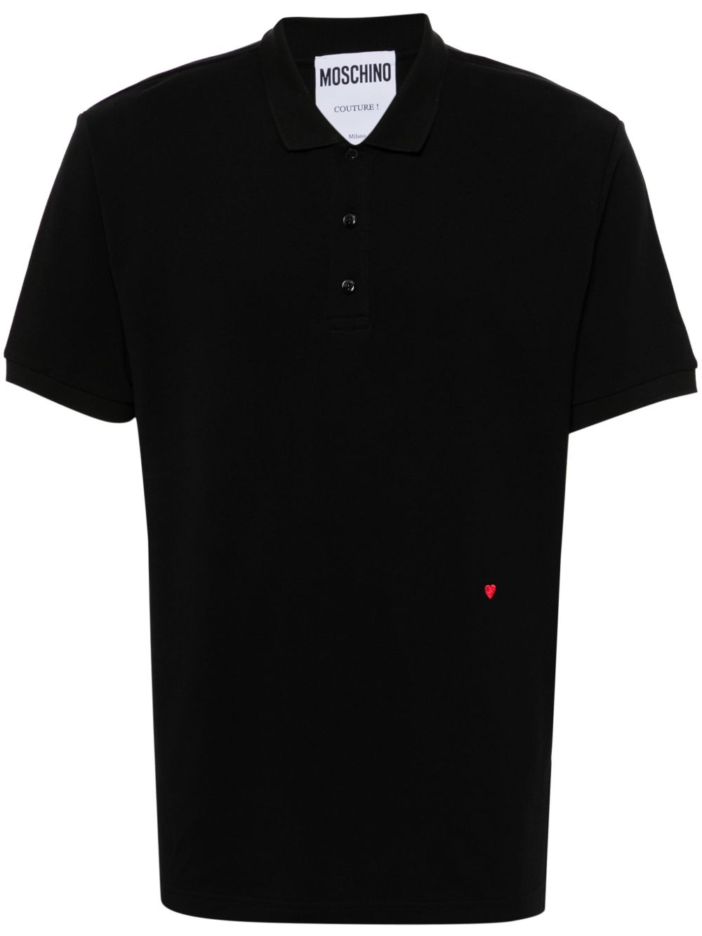 Moschino 心形刺绣polo衫 - 黑色