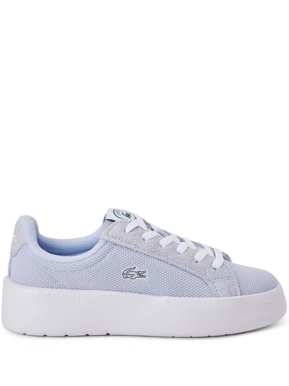 Lacoste logo刺绣系带运动鞋 - 蓝色